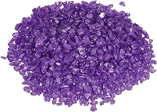 MECCANIXITY Decorative Glass Gravel 320g/0.7Lbs Irregular Rock Sand Stone Purple for Fish Tank Plants Decoration