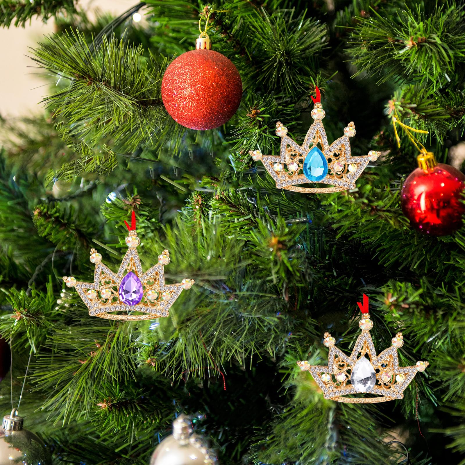 6er-Set Mini-Weihnachtskränze Aus Samt - Deko-Anhänger Für Baum, Fenster & Mehr