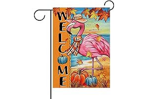 Captivating Coastal Fall Decorations: Dyrenson Welcome Fall Flamingo Garden Flag