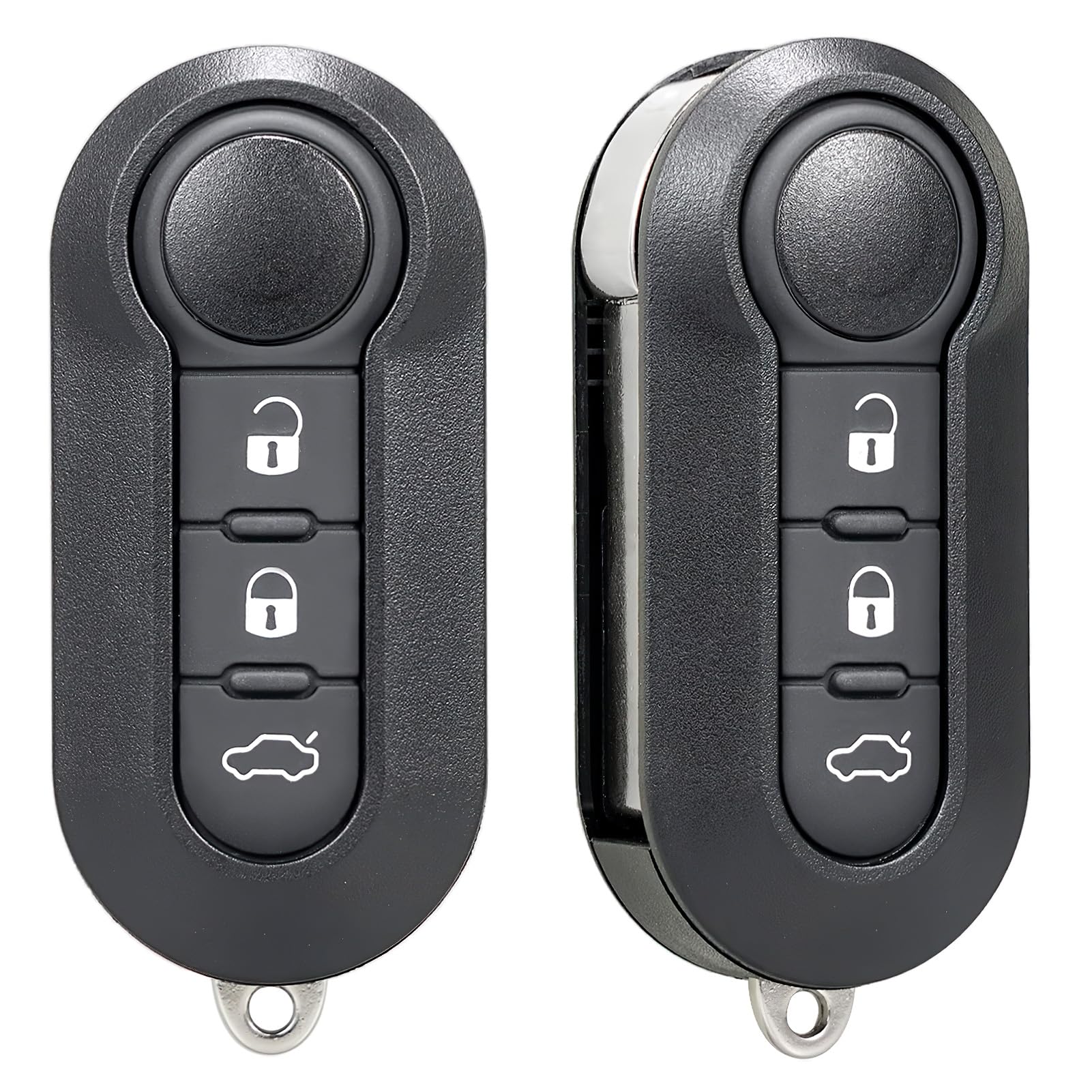 Coque Clé Fiat Coque Clé Vide Compatible Fiat 500, Ducato, Panda, Punto - 3 Boutons - Boîtier Télécommande De Rechange Coque Clé Fiat 500