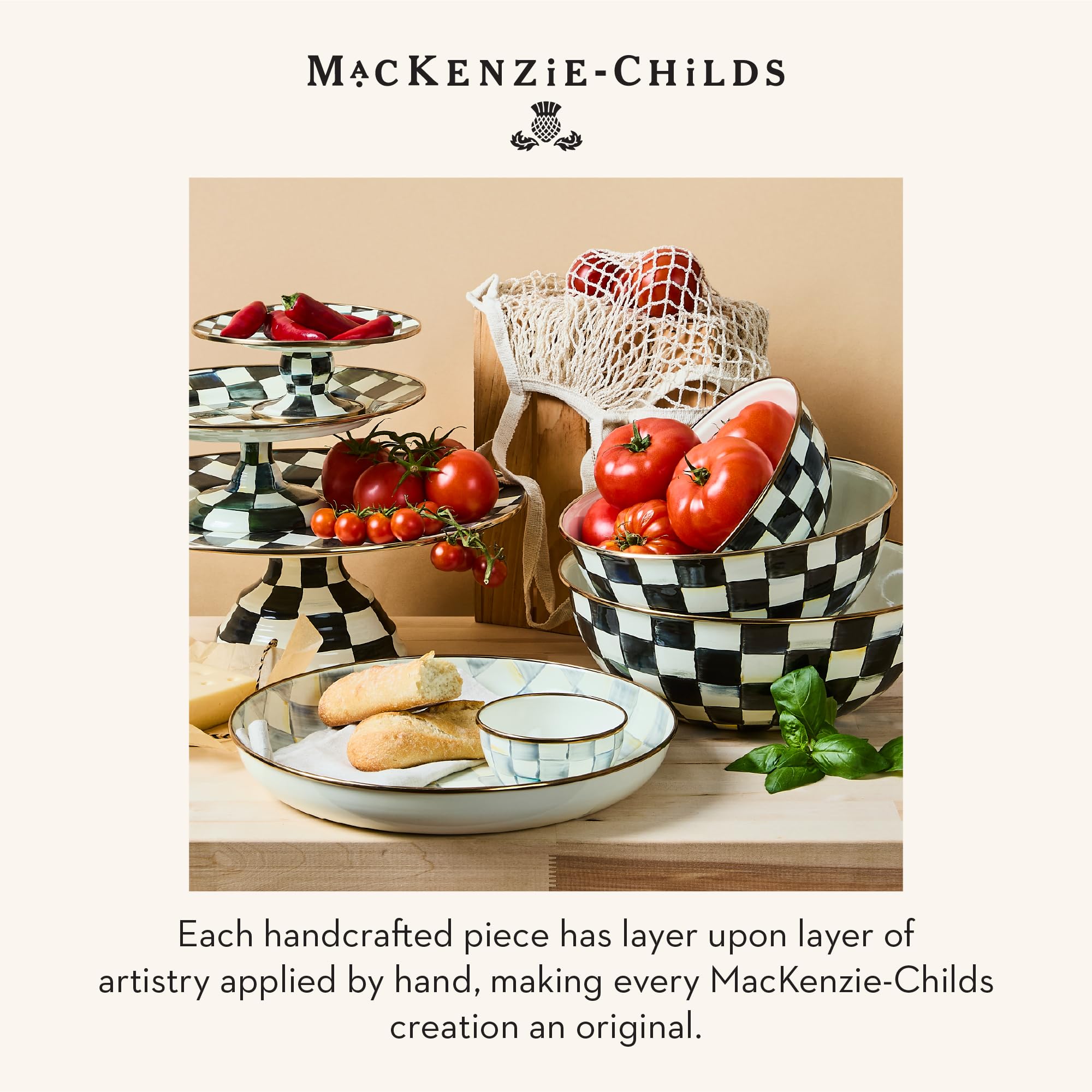 Amazon.com: MACKENZIE-CHILDS Enamel Everyday Bowl, Serving Bowl
