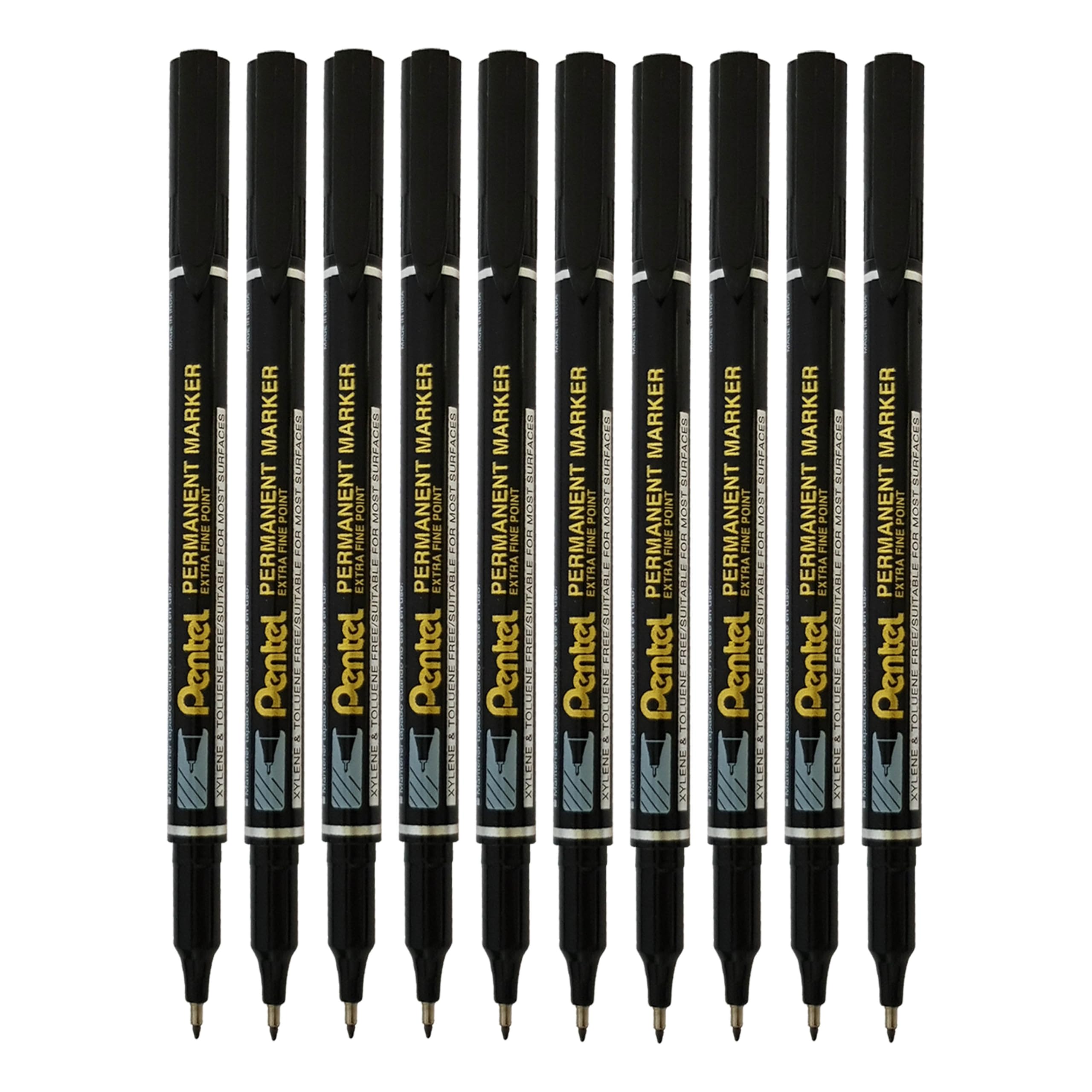 Pentel NF450 Pen-Style Permanent Marker Pens, Extra Fine Tip, BLACK, Pack of 10, Write-4-All CD/DVD Markers - Image 4