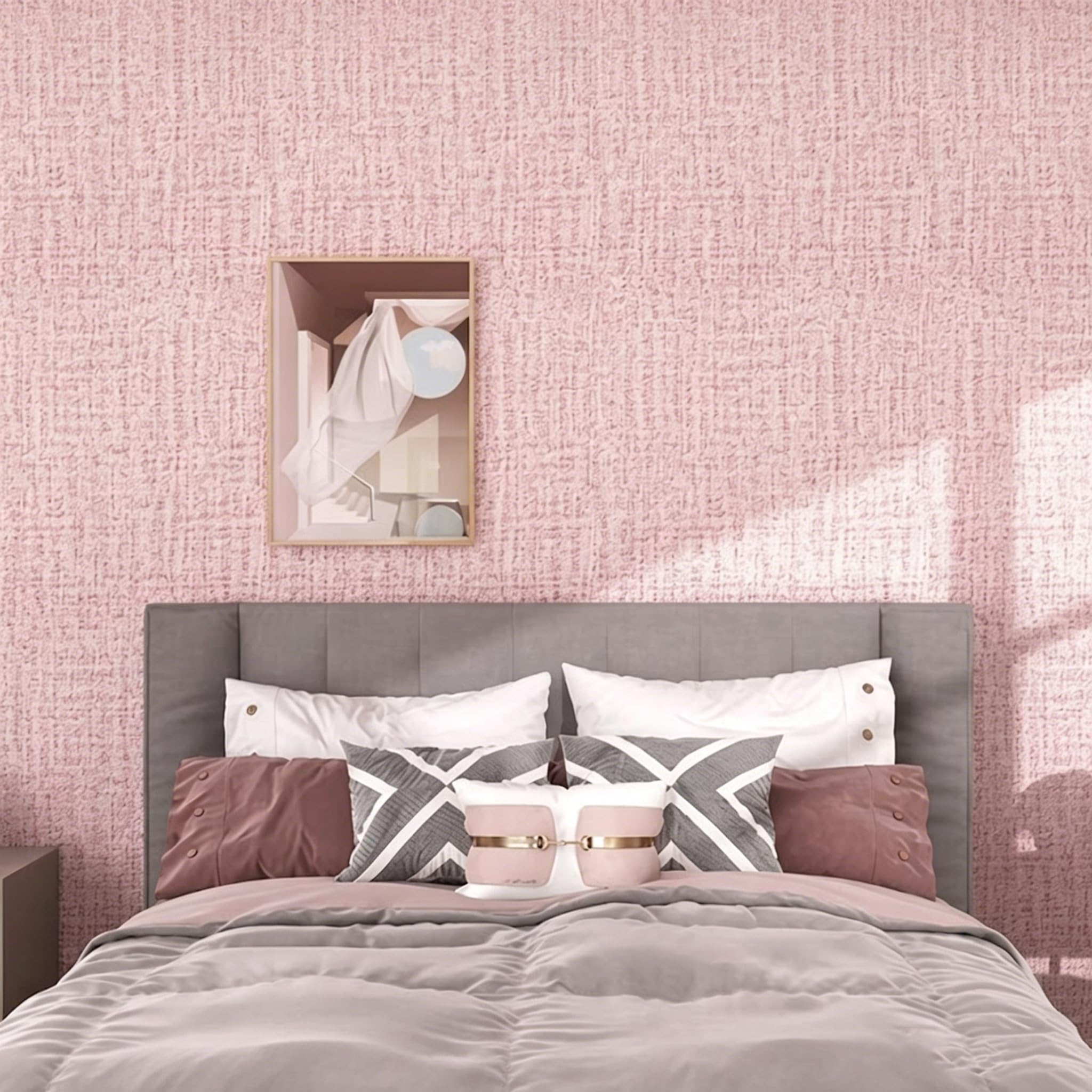 Genérico Panel De Aislamiento Térmico Autoadhesivo Para Paredes Interiores 5 Mm Resistente A La Humedad,Antimoho E Impermeable Papel Pintado Para Sala De Estar Y Dormitorio,Light pink,300x50x0.5cm
