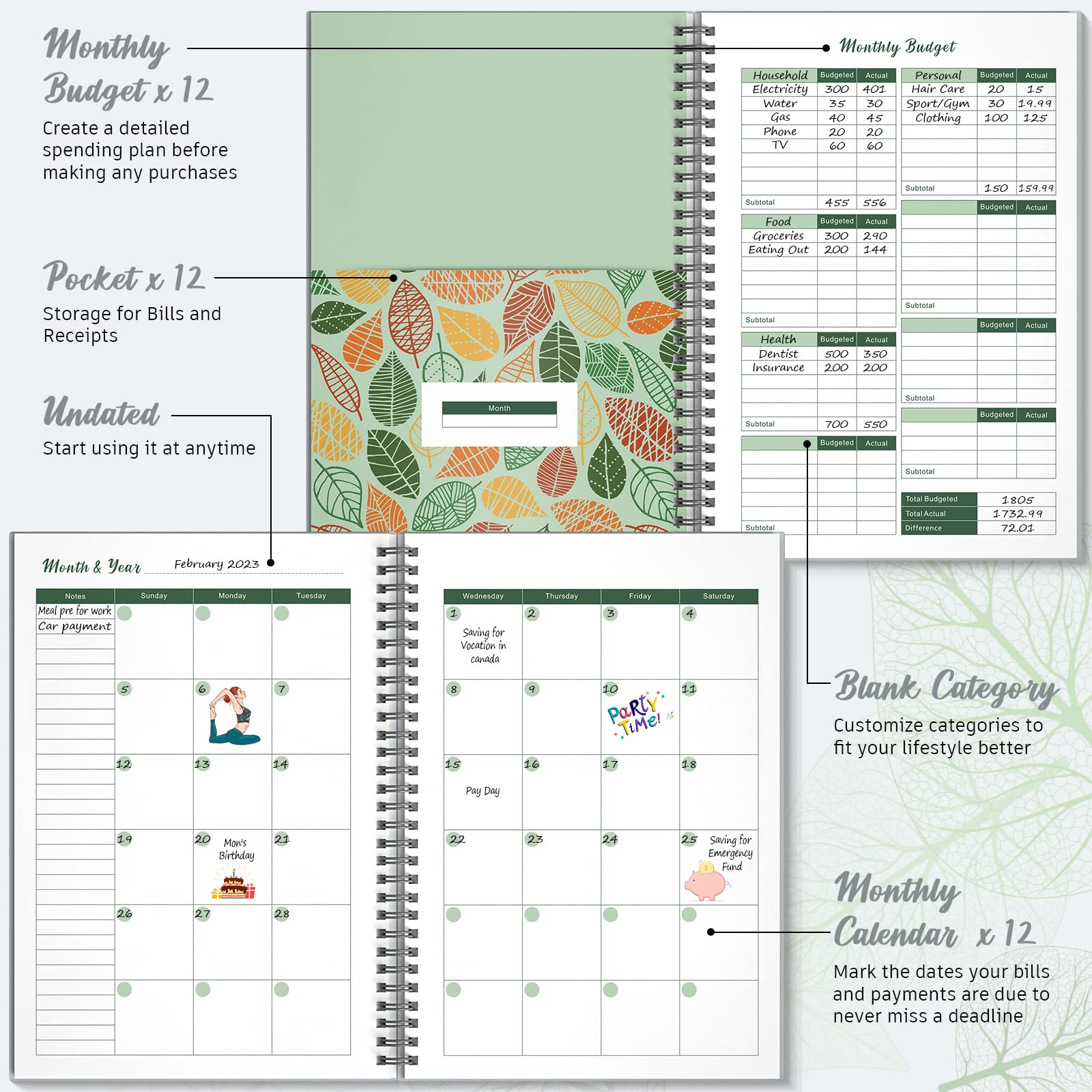 Budget Planner and Expense Tracker, Financial Planner With 12 Pockets - Image 3