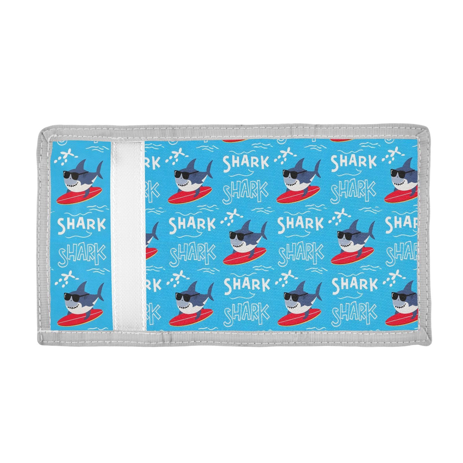 ALAZA Kids Wallets for Boys Girls Toddler Trifold Wallet Children Small Shark with Zipper Coin Pocket