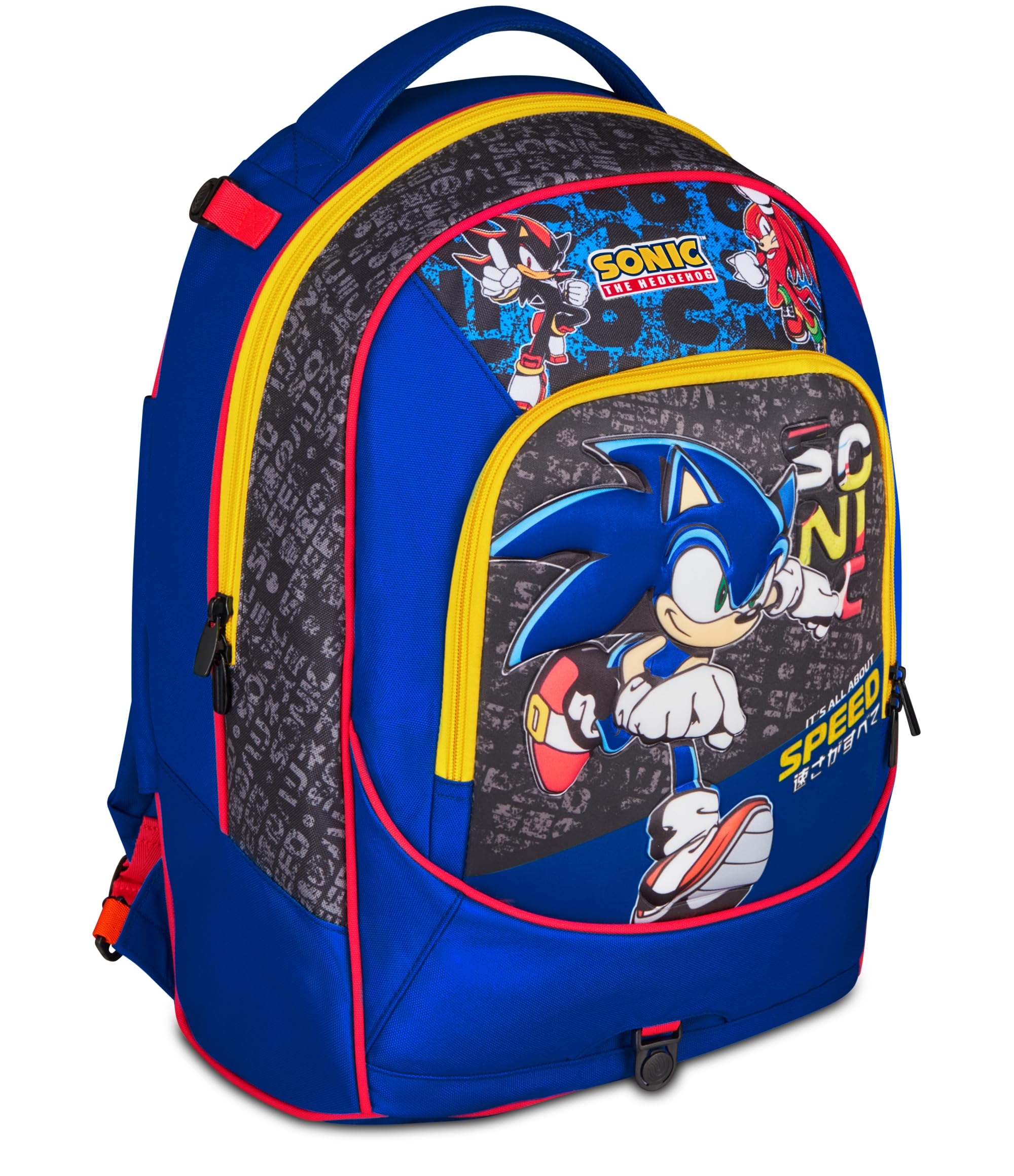 Seven Trolley Jack Scuola Sonic, Blu, 36 L, 3 Ruote, Doppio Scomparto, Crossover System, Doppio Utilizzo, Uso Zaino, Tasca portaborraccia, Scuola elementare e media, Bambini e ragazzi, Viaggi