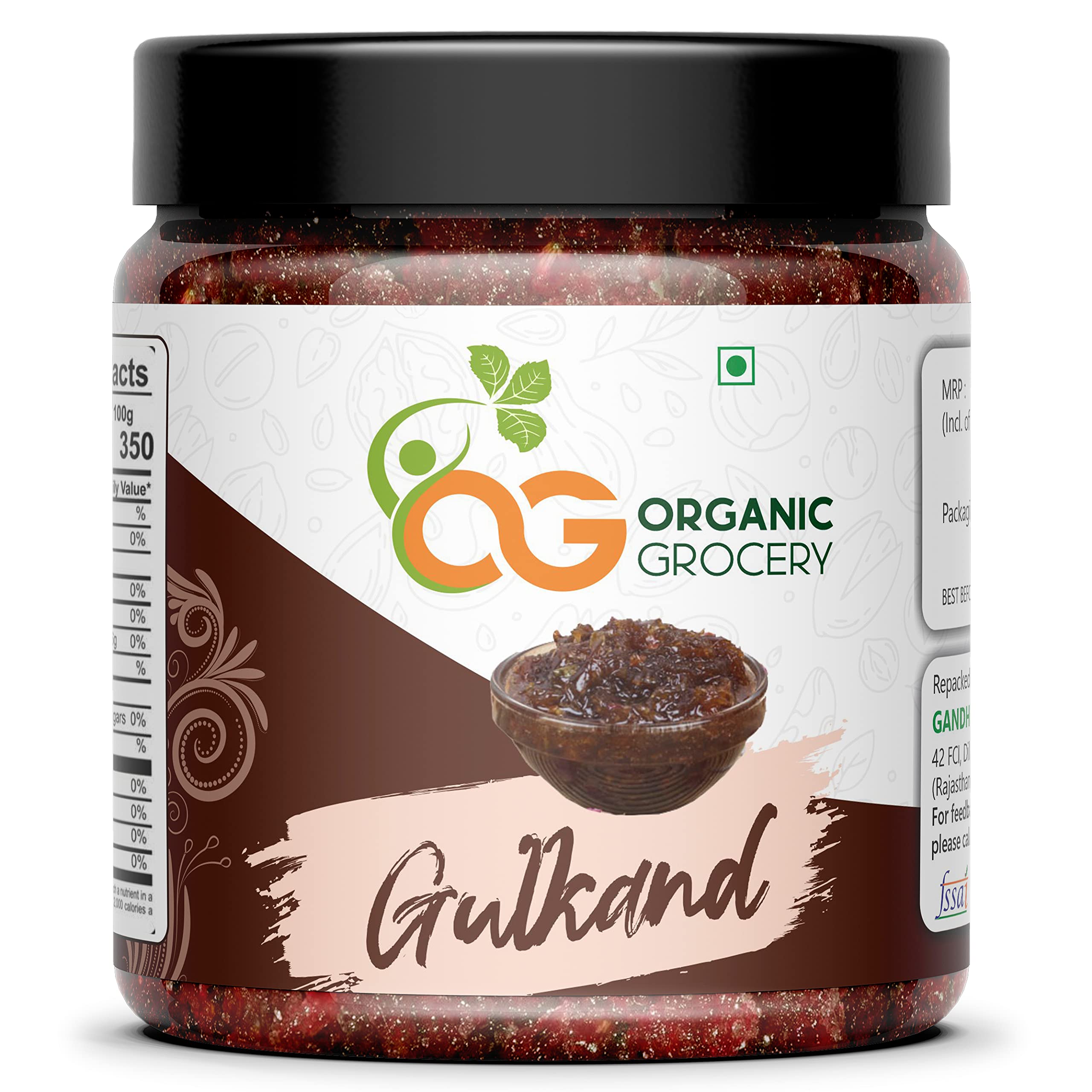Organic Grocery Natural Himalayan Gulkand (Rose Petal Jam) 400gm (jar Pack)