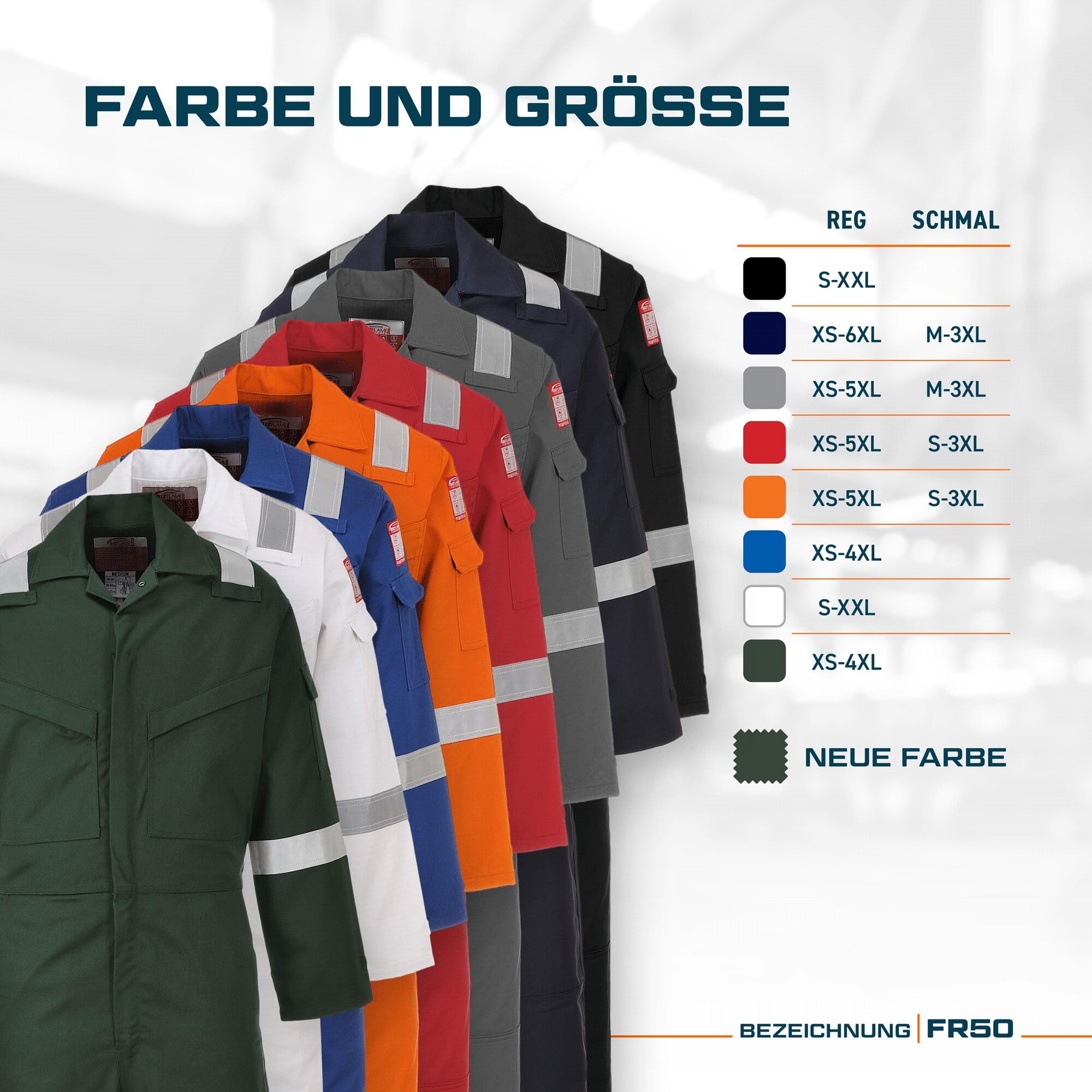 Portwest FR50 Herren Reflektierende Flammenbeständige FR-Antistatische Overallbogen-Beweis-Overalls 350g Schwarz, M