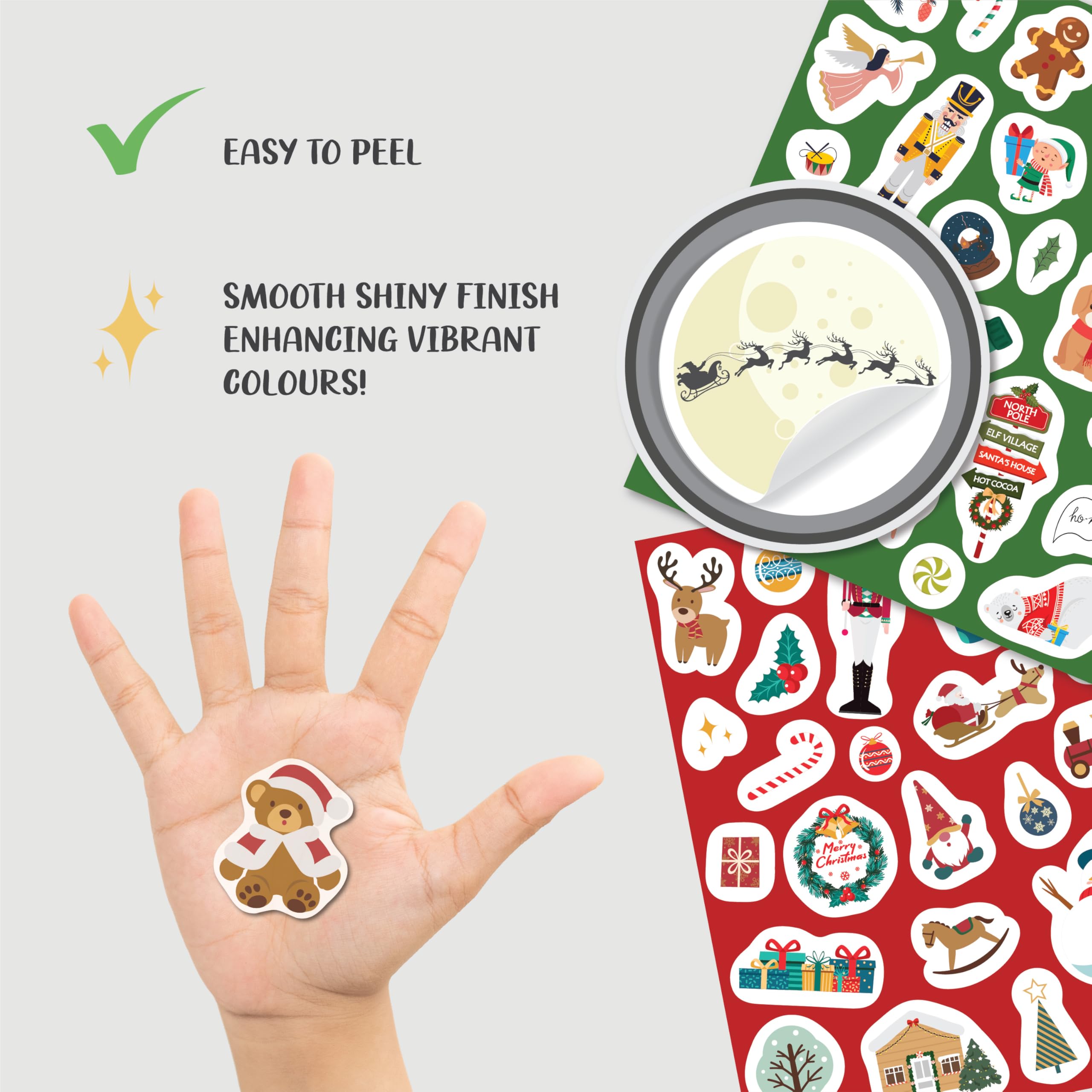 Christmas Stickers, Over 700 Premium Gloss Paper Stickers for Children, Festive Xmas Decorations for Crafts Scrapbooks - Image 2