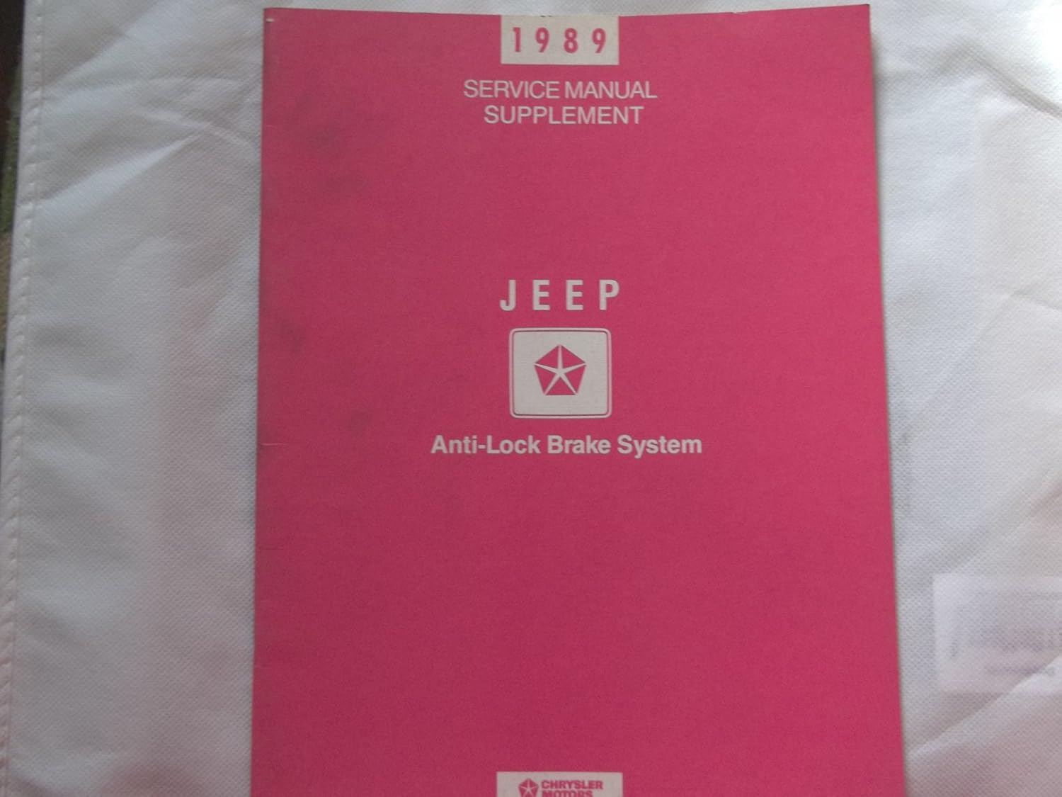 Jeep AntiLock Brake System Service Manual Supplement 1989 Chrysler