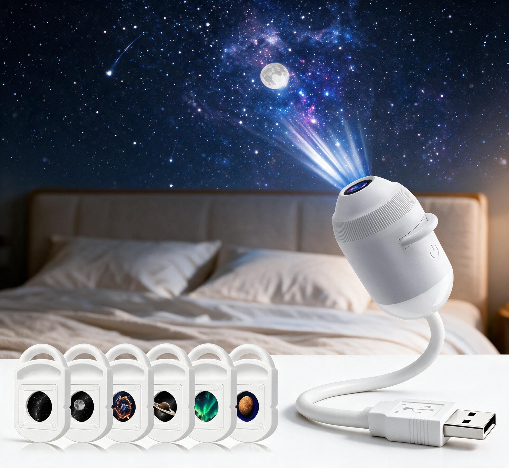 Awubsd Hd Smart Dynamic 5d Holographic Night Light Projector 15 Patterns