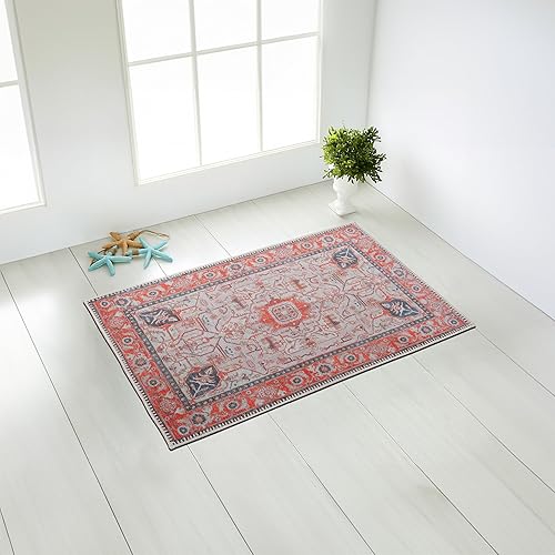 Monolia Alfombra lavable a máquina, alfombra antideslizante para sala de estar, dormitorio, cuarto de baño, cocina, decoración vintage del hogar,