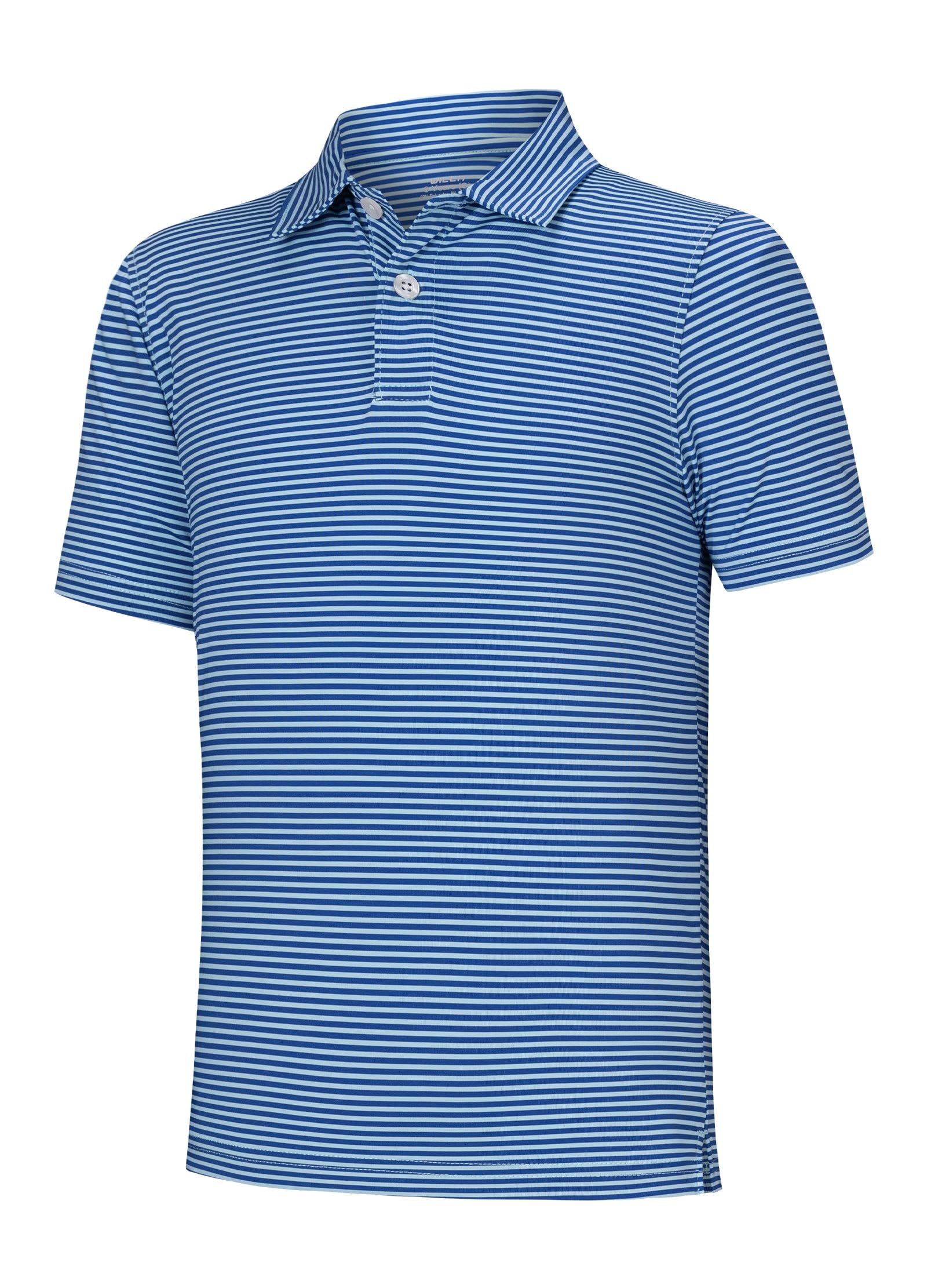 Willit Boys' Polo Shirt Striped Youth Kids Golf Shirts Quick Dry Athletic School Golf Polos Short Sleeve