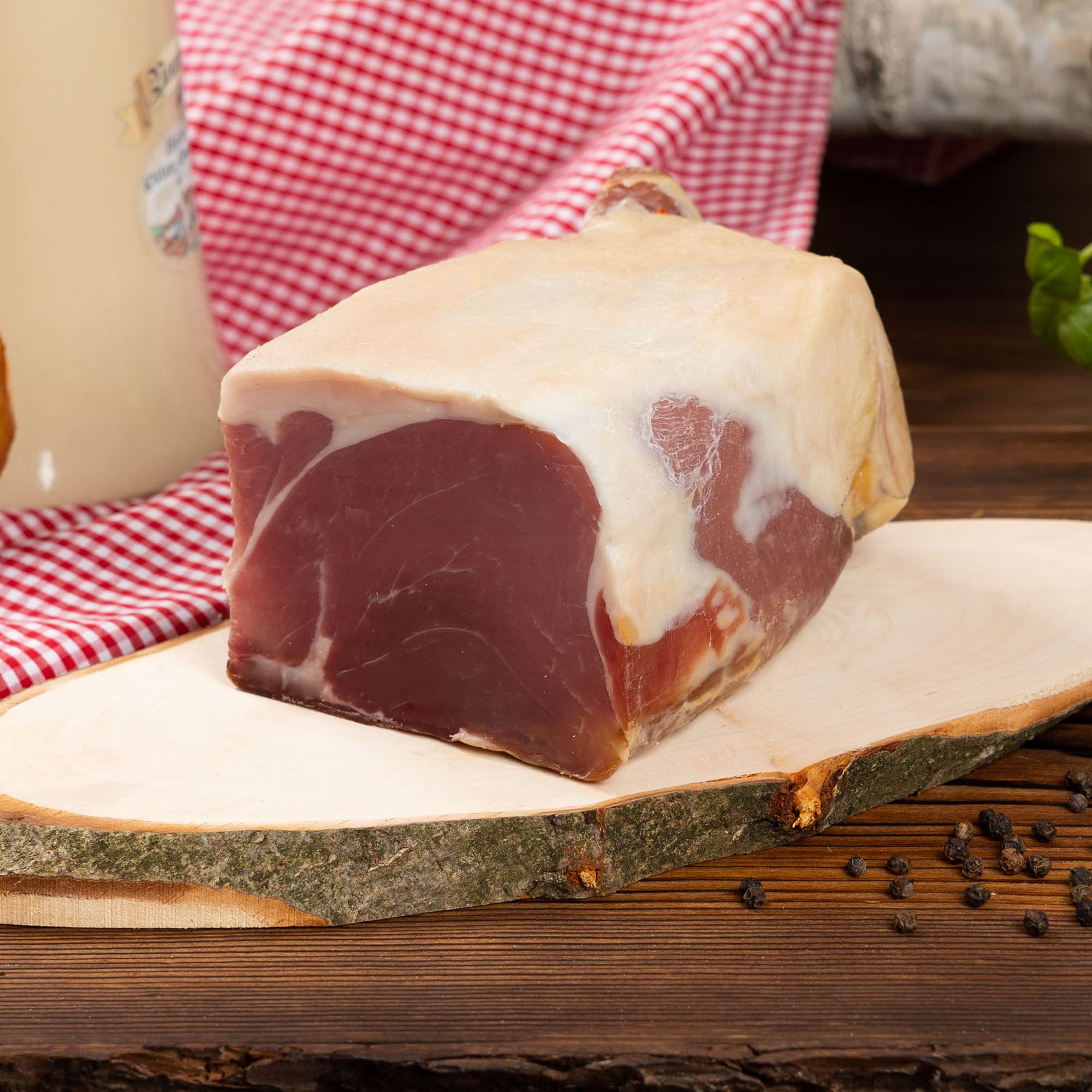 WURSTBARON® Schinken Wurst Geschenkbox aus Holz mit Serrano, Wacholderbauch, Bauerngeräuchertes, Schwarzrauch, Hüttenspeck & Taschenmesser - 2,88 kg
