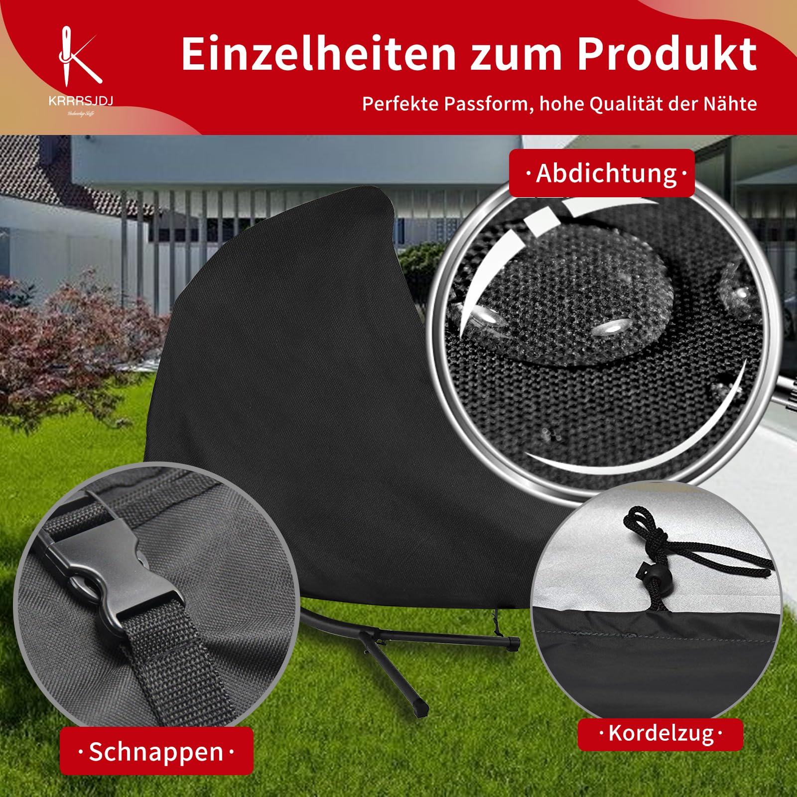 Hoes Hangstoel, Beschermhoes Hangstoel, Waterdicht Buiten, Zeildoek For Hangstoel, Winddicht, Anti-UV, 420D Oxford, Scheurvast, Hangmand, Schommelstoelhoezen (231 X 200 Cm) hangstoelhoes(Green,231x200