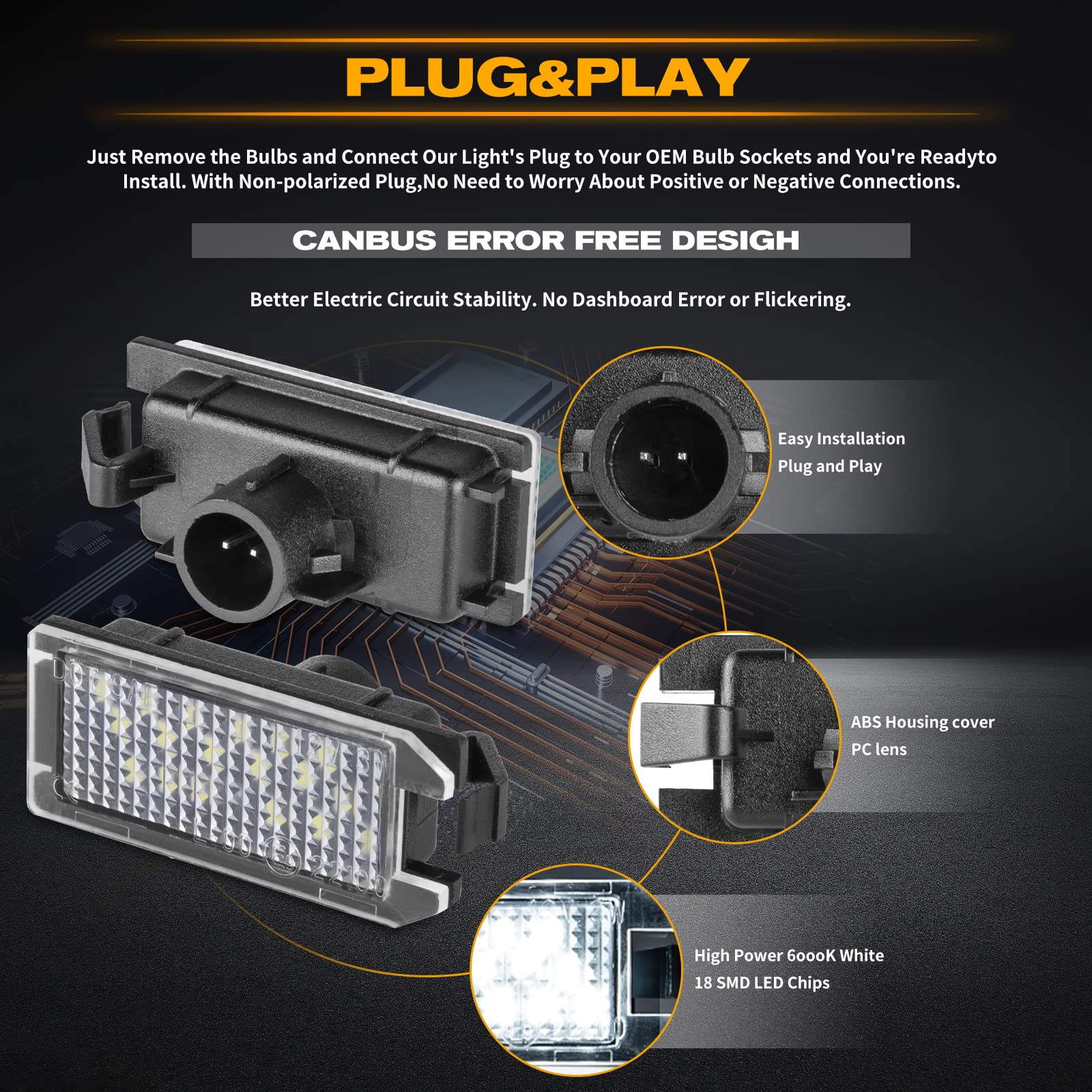 Amazon.com: POPMOTORZ LED License Plate Lights - LED Rear Tag Lamp