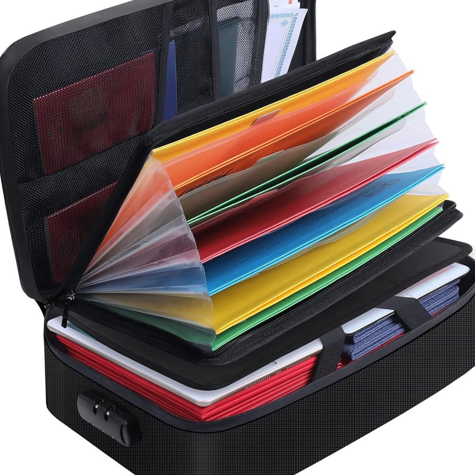 Organizador de almacenamiento de archivos seguro, color negro