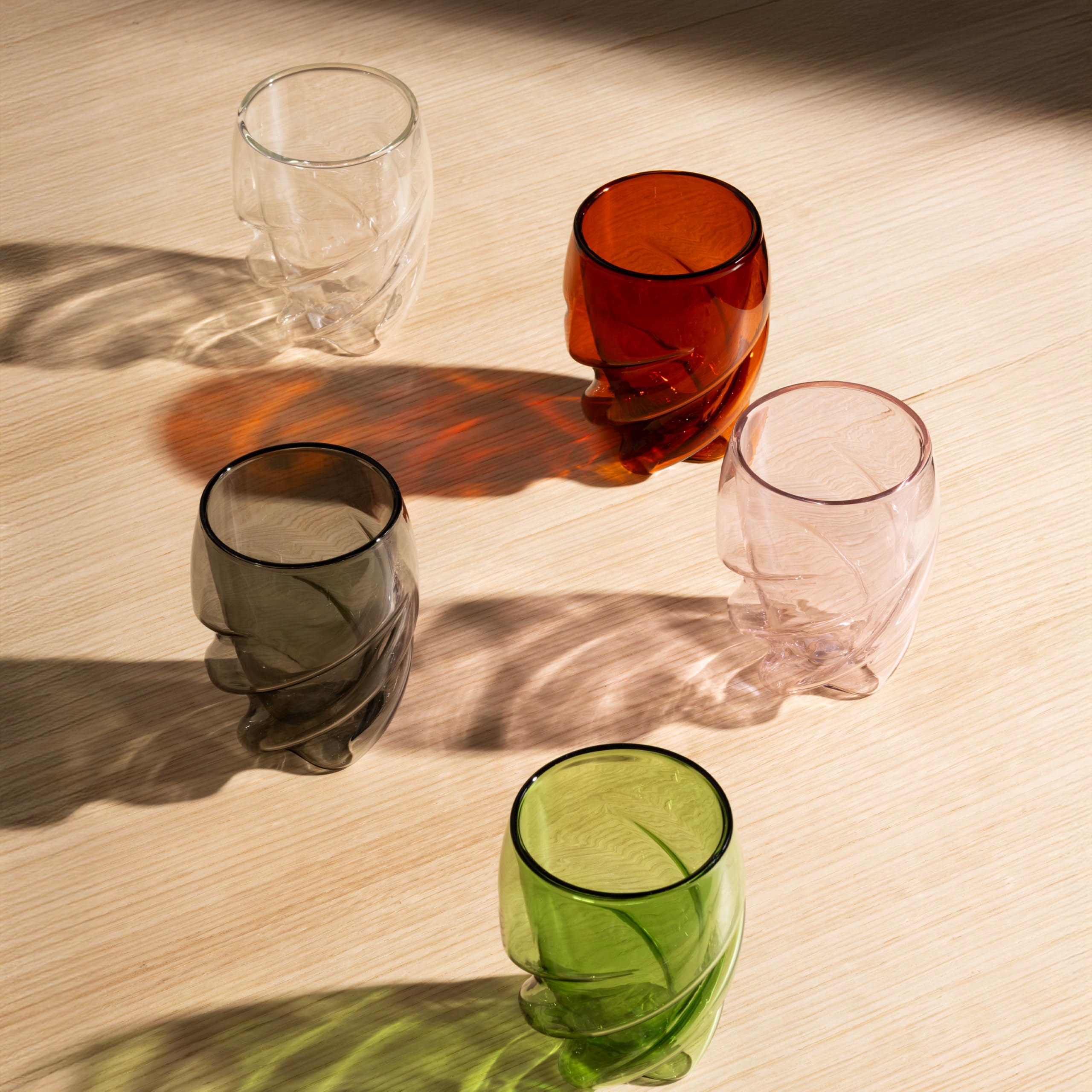 Bodum PAVINA Paris - Juego de 6 vasos de doble pared, color rojo transparente, vasos de 270 ml, aptos para lavavajillas, vidrio de borosilicato soplado por la boca