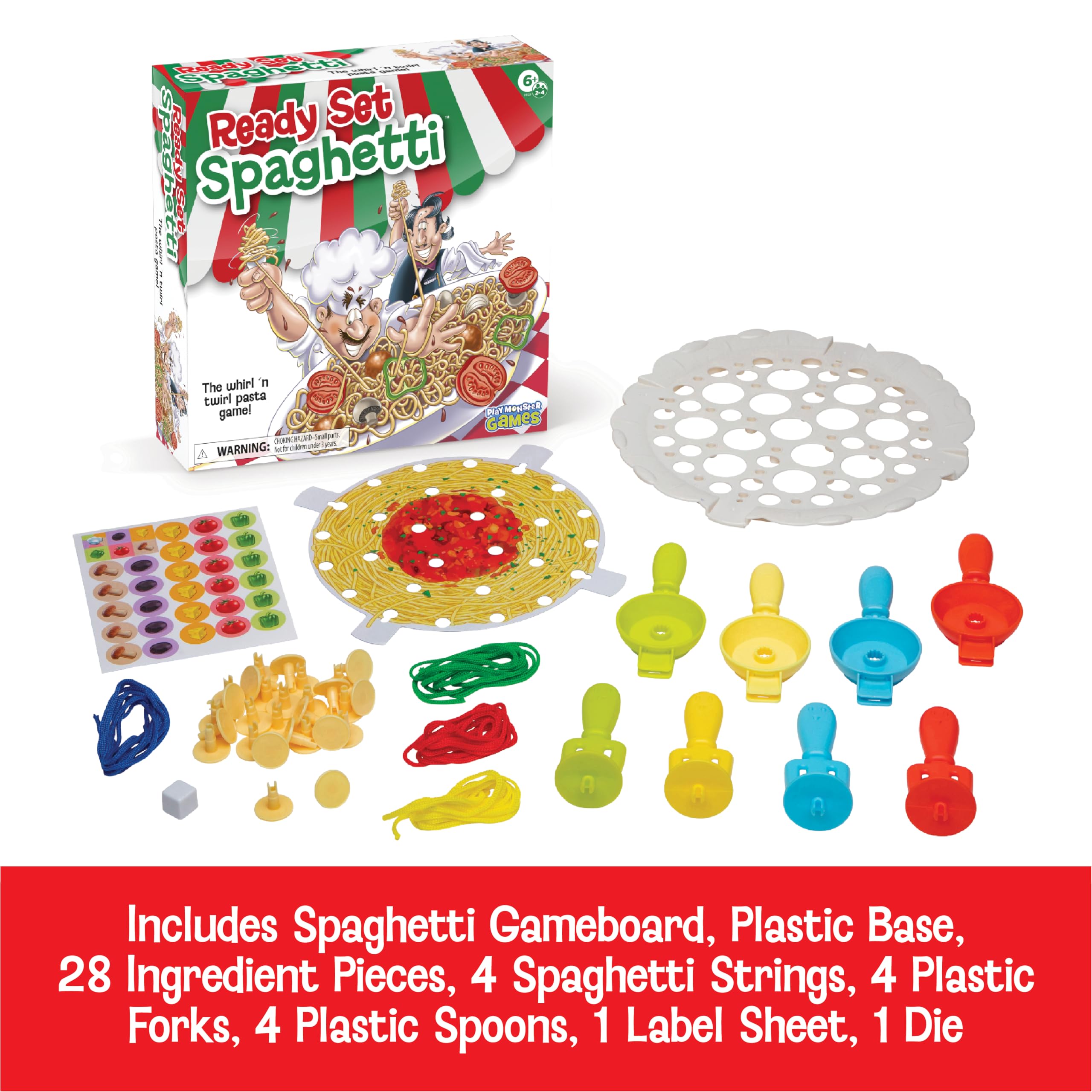 Ready Set Set da tavolo per spaghetti – Giochi per bambini, gioco di famiglia, multiplayer, giochi da tavolo per la notte di famiglia, giocattoli prescolari, gioco di coordinazione occhio-mano, a
