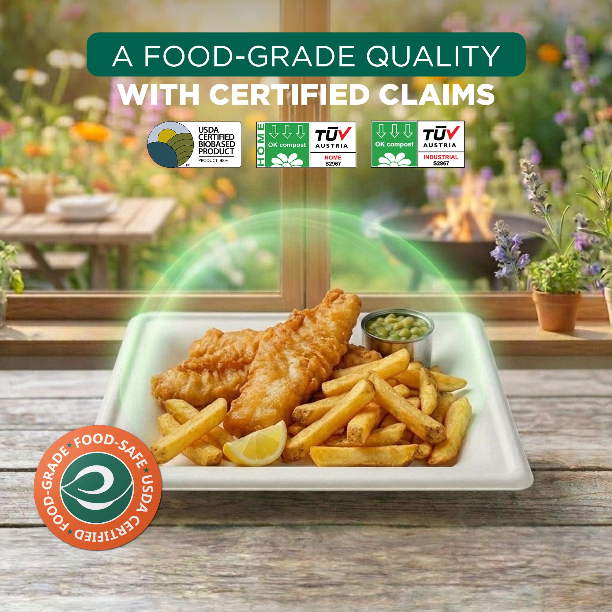 Eco Soul Bagasse Plates - 100 Pack -3