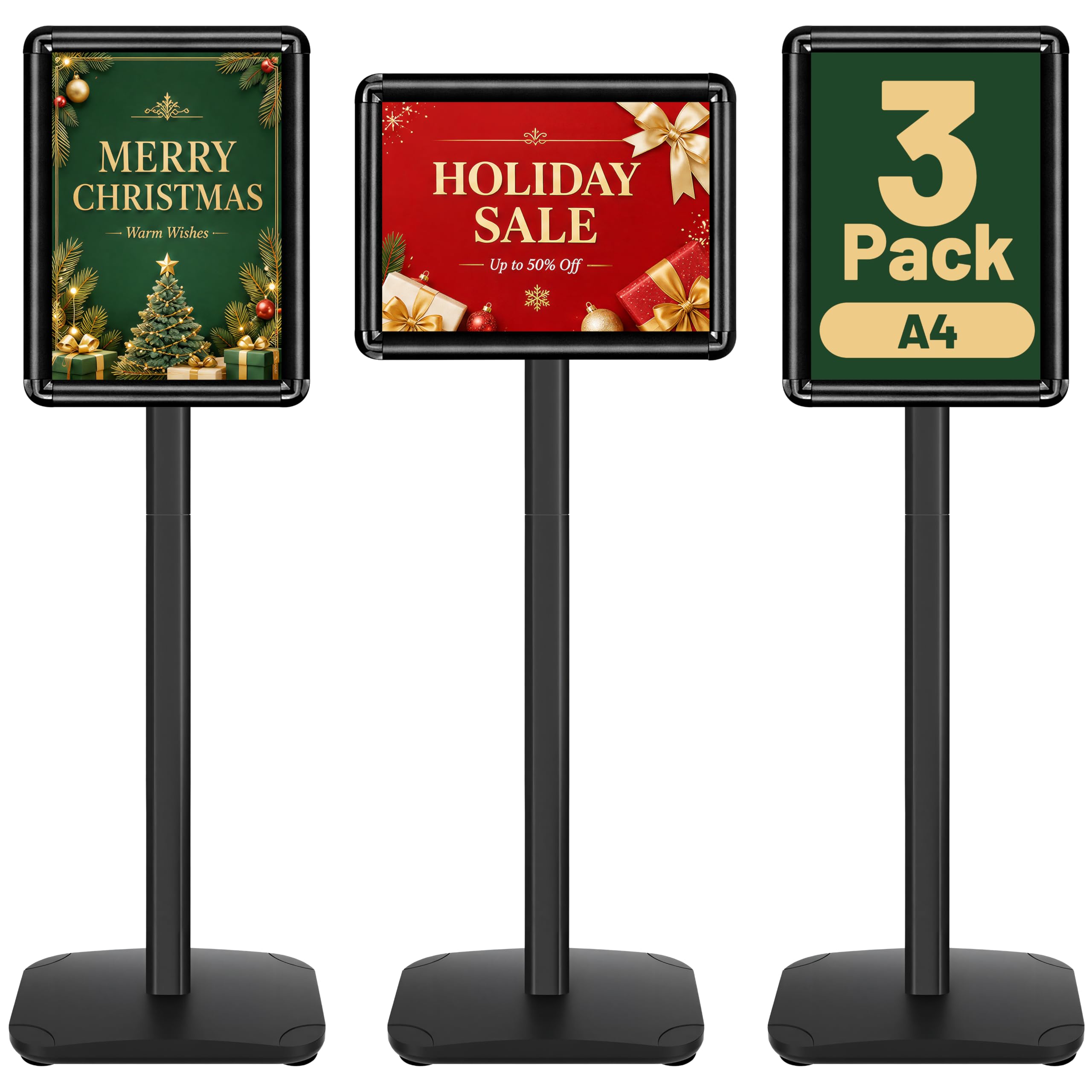 VAIIGO 3Pack A4 Sign Stand with Heavier Base, Heavy Duty Floor Sign Holder