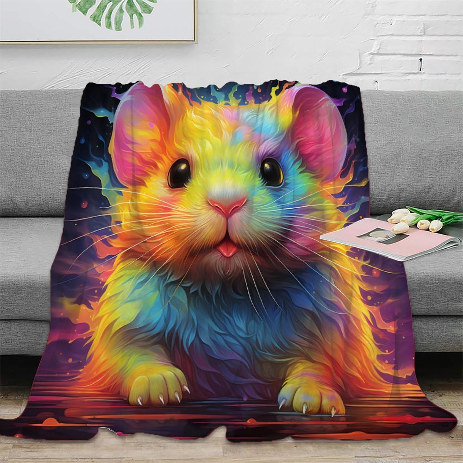 KKOLASXZE 3D Printed Rats Blanket Ultra-soft Super Soft Cozy Fuzzy Warm Throws with Anti-wrinkle/anti-tarnishing Lightweight for Home Couch Bed Sofa Cozy Warm 70x80inch(180x200cm)