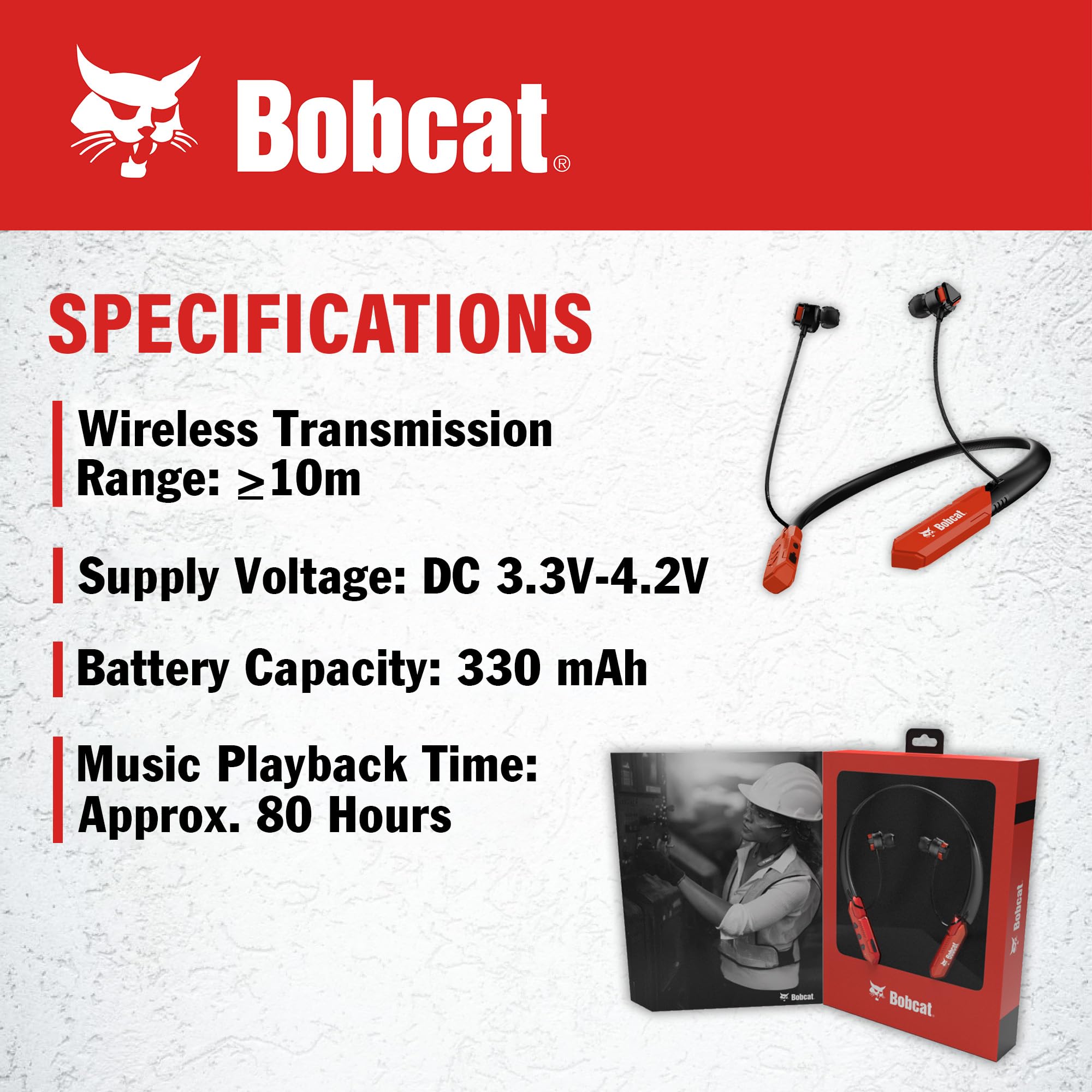 CJ TECH Bobcat - Cuffie Bluetooth con archetto da collo, con microfono, batteria 80H, ricarica rapida, IPX4, resistenti al sudore, per corsa, palestra e allenamento