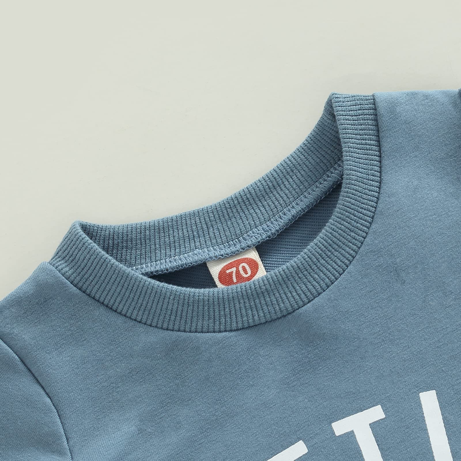 Meihuida Toddler Baby Boy Summer Clothes Letter T-Shirt and Shorts 6 12 18 24 Months Casual Outfits Blue 18-24 Months