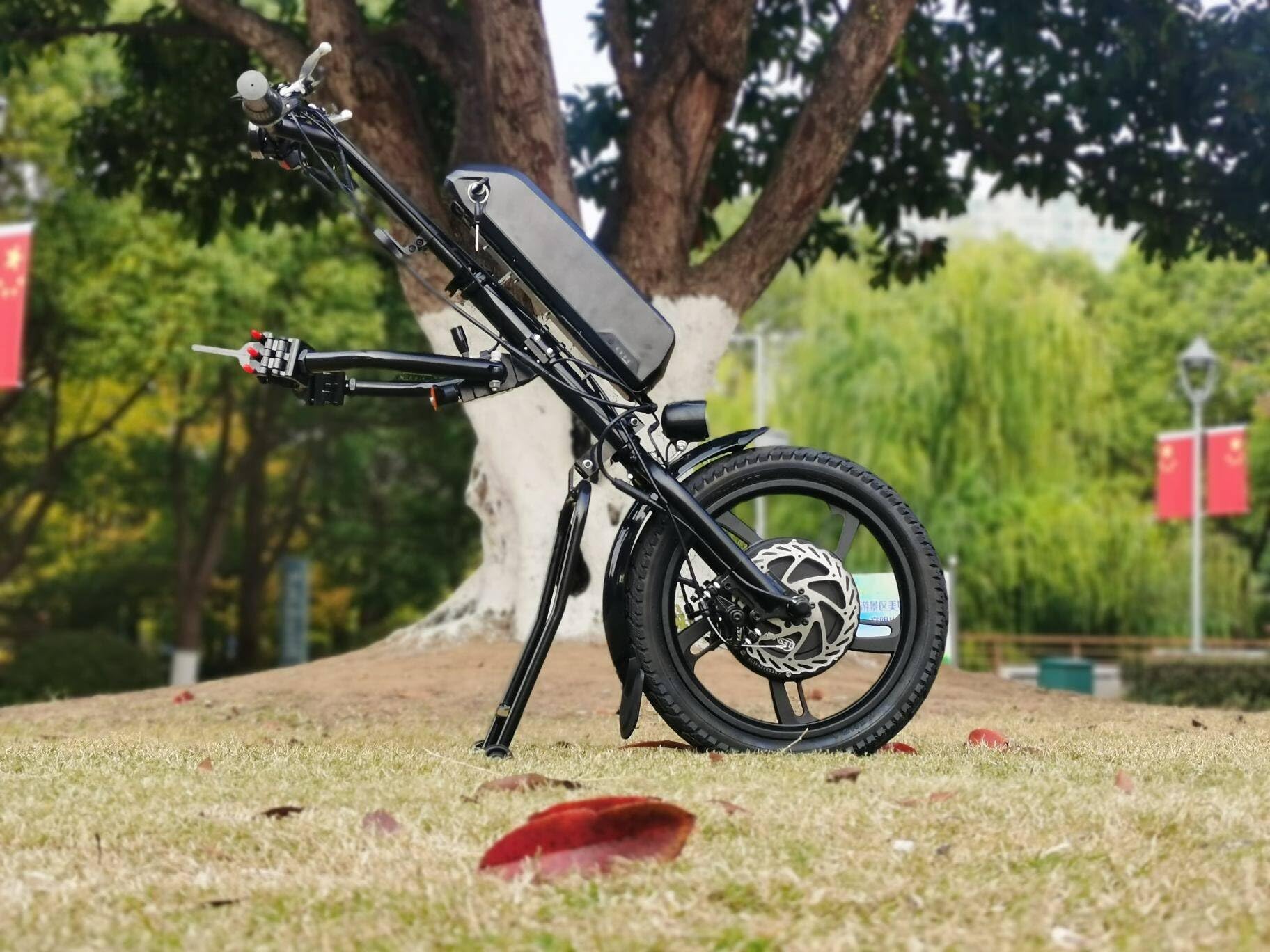 500W Handbike Eléctrica para Silla de Ruedas, Acople Motor para Silla de Ruedas, Convertir Silla de Ruedas Manual en eléctrica con la luz Delantera, 16AH Batería, 16 pulgadas