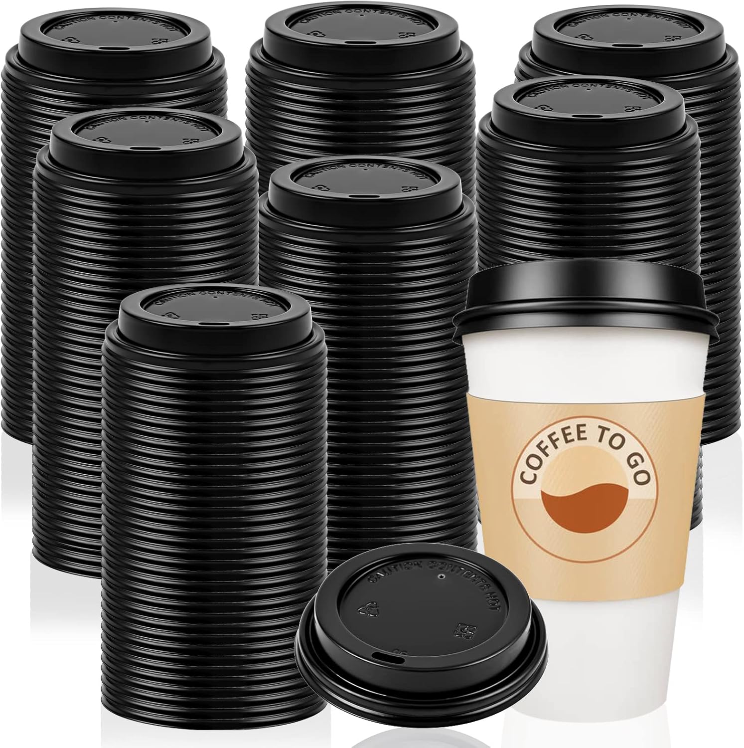 500 Pack Coffee Cup Lid Hot Drink Lids Dome Plastic Coffee