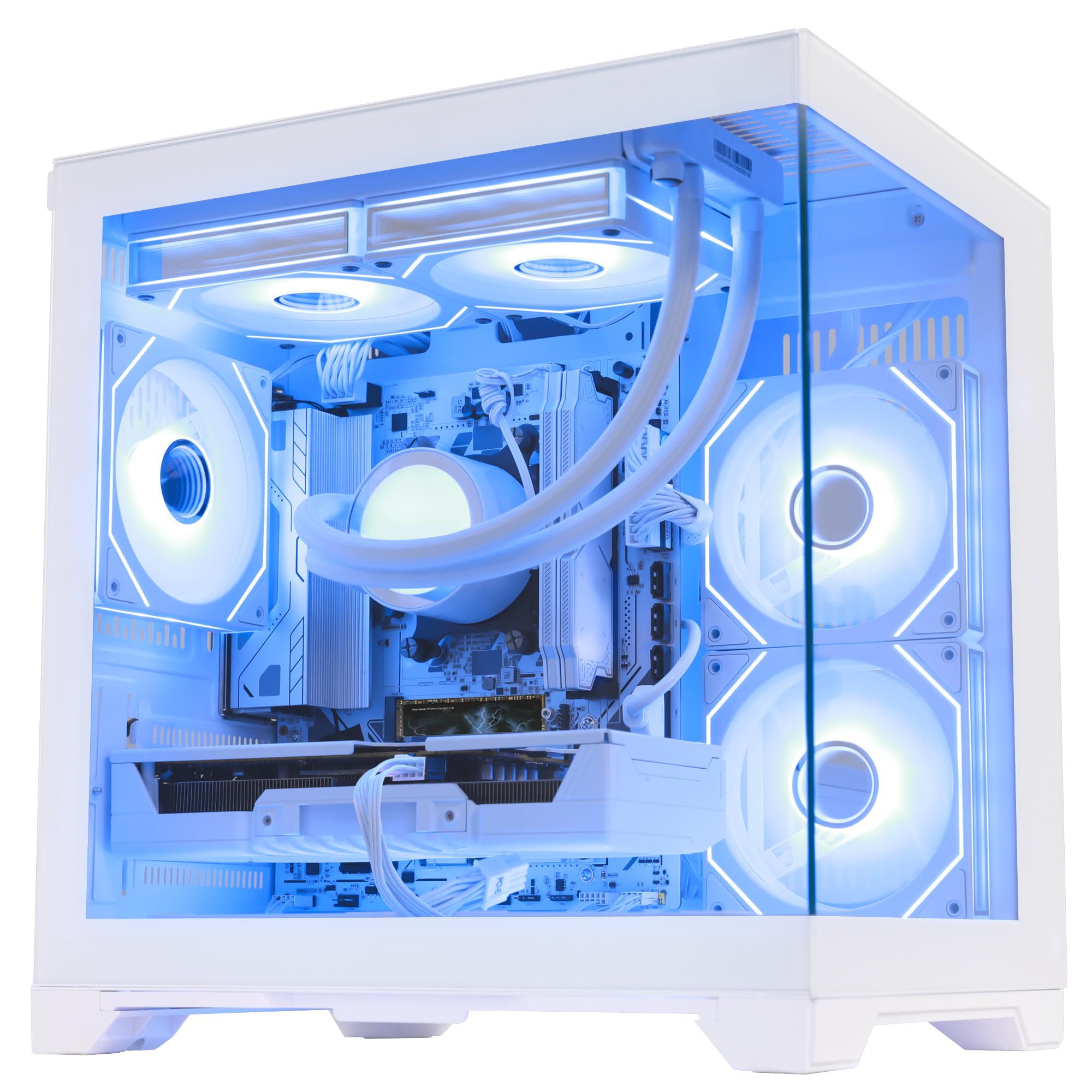 Gaming PC | AMD Ryzen 7 7800X3D & RTX 5070 12GB | 32GB DDR5 RAM | 1TB SSD | PSU 650W | WiFi & BT | 240mm Liquid Cooler & 7 RGB Fans| Windows 11 | White Desktop Computer - 4