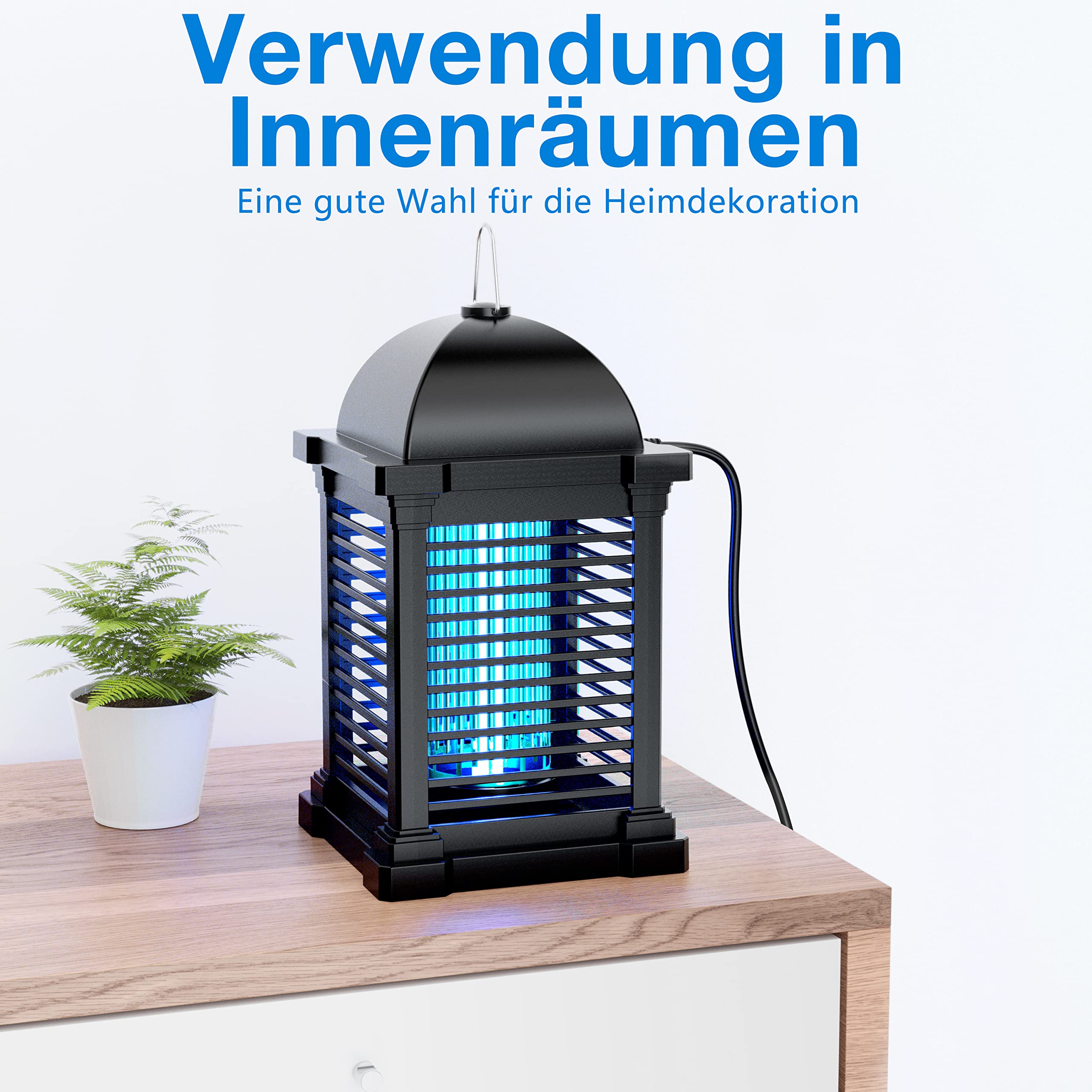 PALONE Insektenvernichter Elektrisch 20W 4300V für den Innen- und Außenbereich, Stark Elektrischer Mückenlampe mit UV Licht, Leistungsstark, Insektenfliegenfalle für Zuhause, Hinterhof, Terrasse