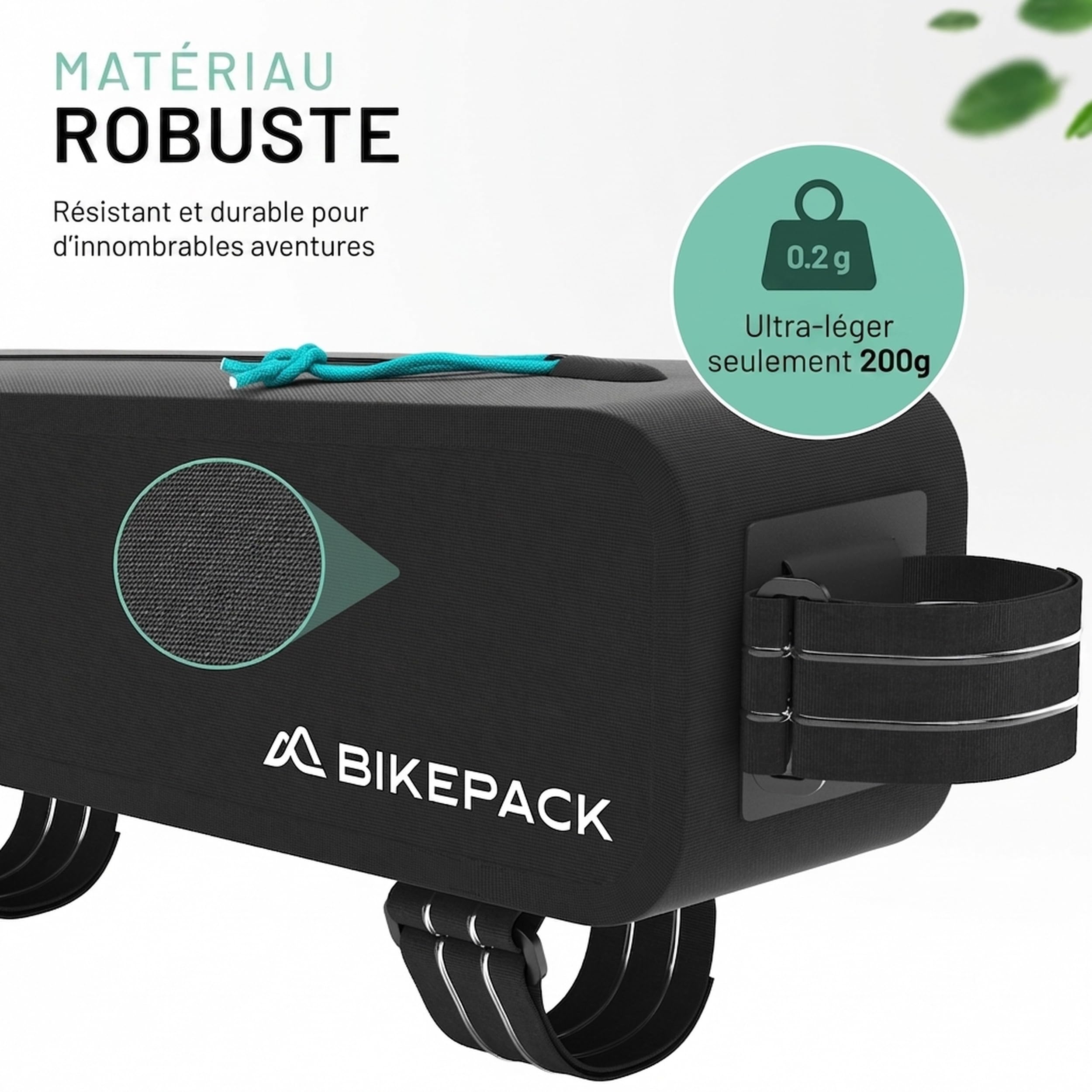 BIKEPACK Sacoche Top Tube Vélo - Sacoche Cadre Route VTT Bikepacking | Pochette tube supérieur avec fenêtre tactile pour smartphone, fixation vissée ou velcro, déperlante, pour gravel et course