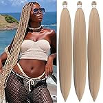 Ash Blonde Braiding Hair Pre Stretched 30 Inch Braiding Hair Extension Long Synthetic Blonde Hair for Braiding