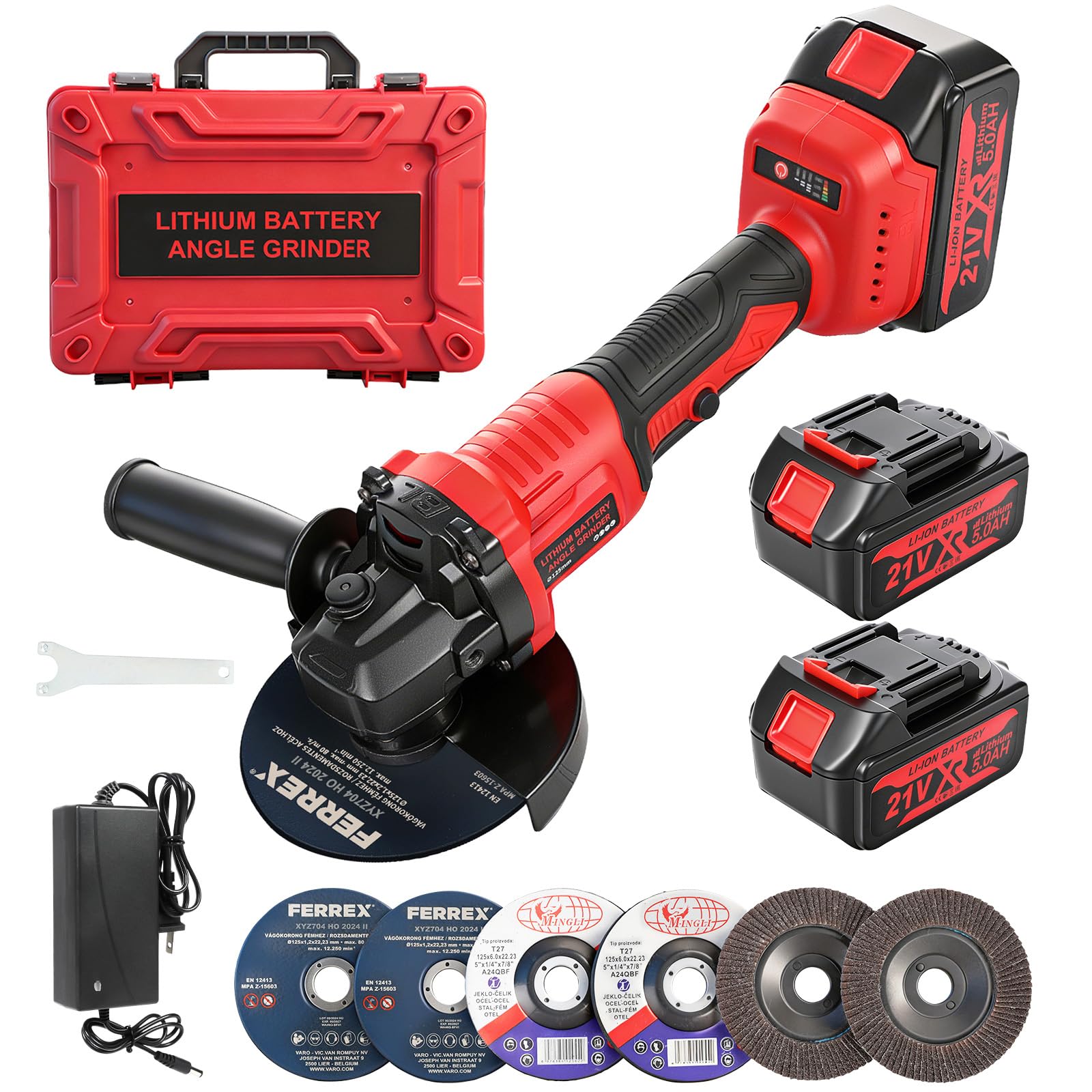 GEARWAVE Cordless Angle Grinder with Battery 2X