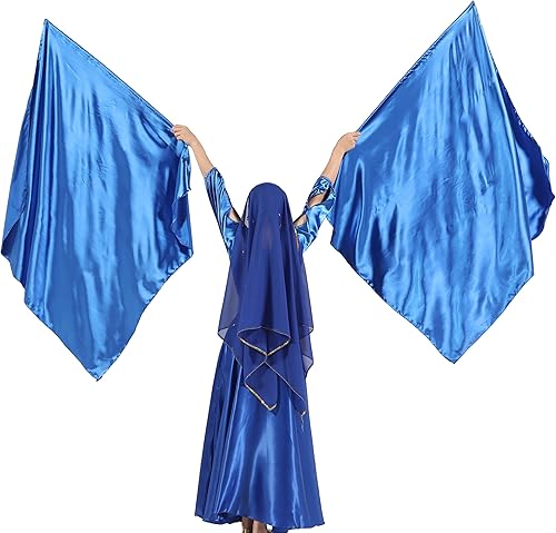 Miniatura 4 de Wuchieal Banderas rectangulares de adoración de 51 x 45 pulgadas, banderas de alabanza con varillas escalables, 1 par (azul marino)