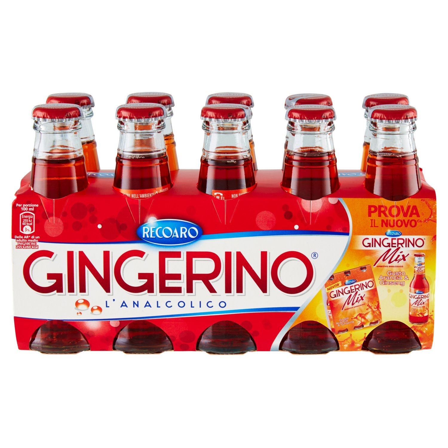 Gingerino Recoaro 0505077 Aperitivo antialcohólico, Cl 10 (Cluster) - [Pack de 2]