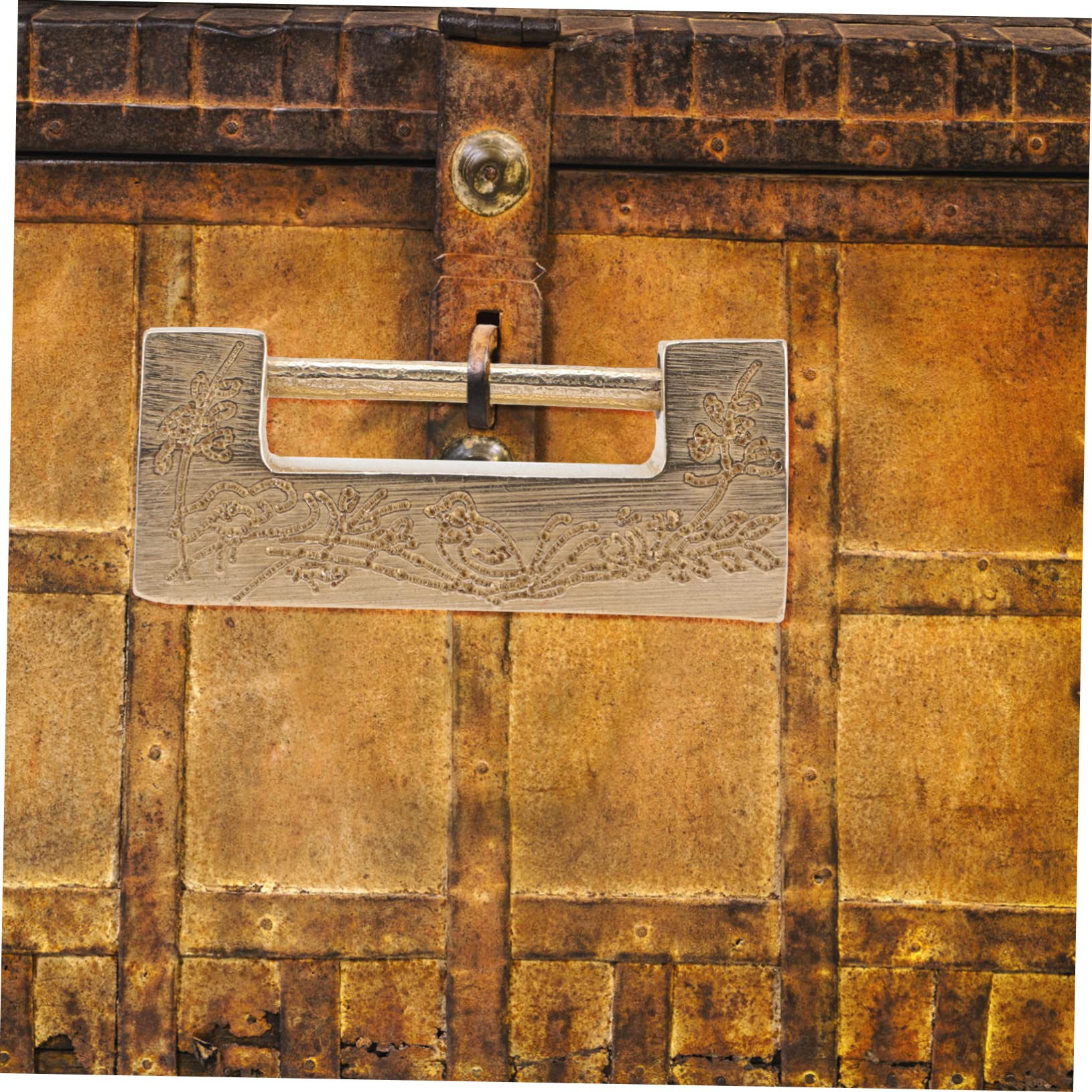 VILLCASE 5 Sätze Schloss Aus Messing Vorhängeschloss Schmuckkästchen Kofferschloss Dekorverschluss Vintage-schlösser Antikes Schloss Schlösser Im Retro-stil Alte Verschlüsse Kupfer Golden