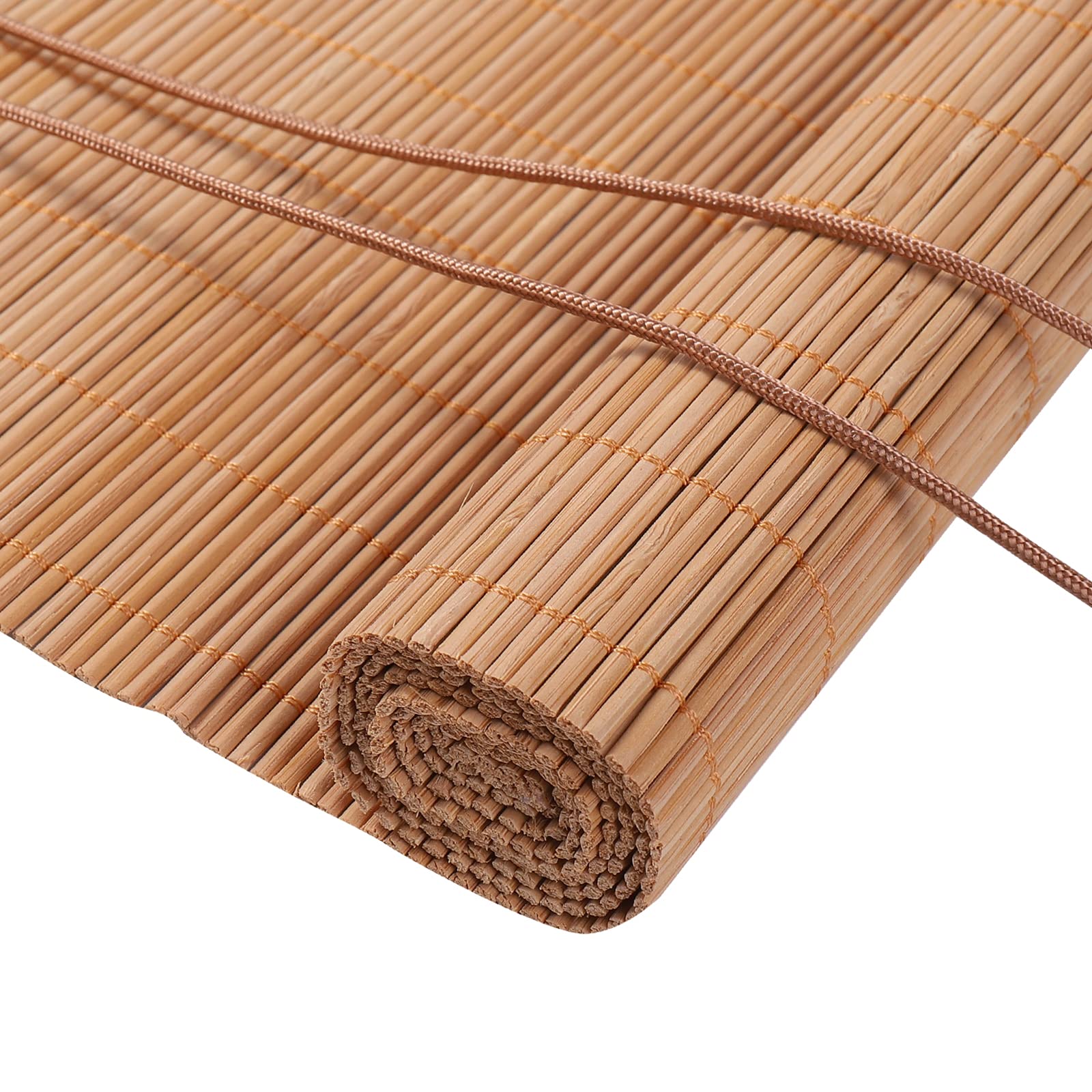 FoundGo Bamboo Blinds No Drilling Customizable,50-120cm Wide,100-280cm Long Bamboo Roman Blinds Curtain,Natural Wood Window Shades Privacy Drape Protection for Windows & Doors(Width x Length)