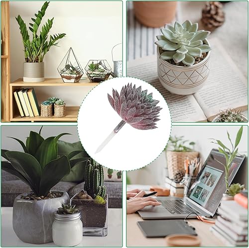 Miniatura 5 de PATIKIL Púas de suculentas artificiales, paquete de 2 plantas suculentas falsas sin maceta, pequeñas plantas suculentas falsas para decoración del