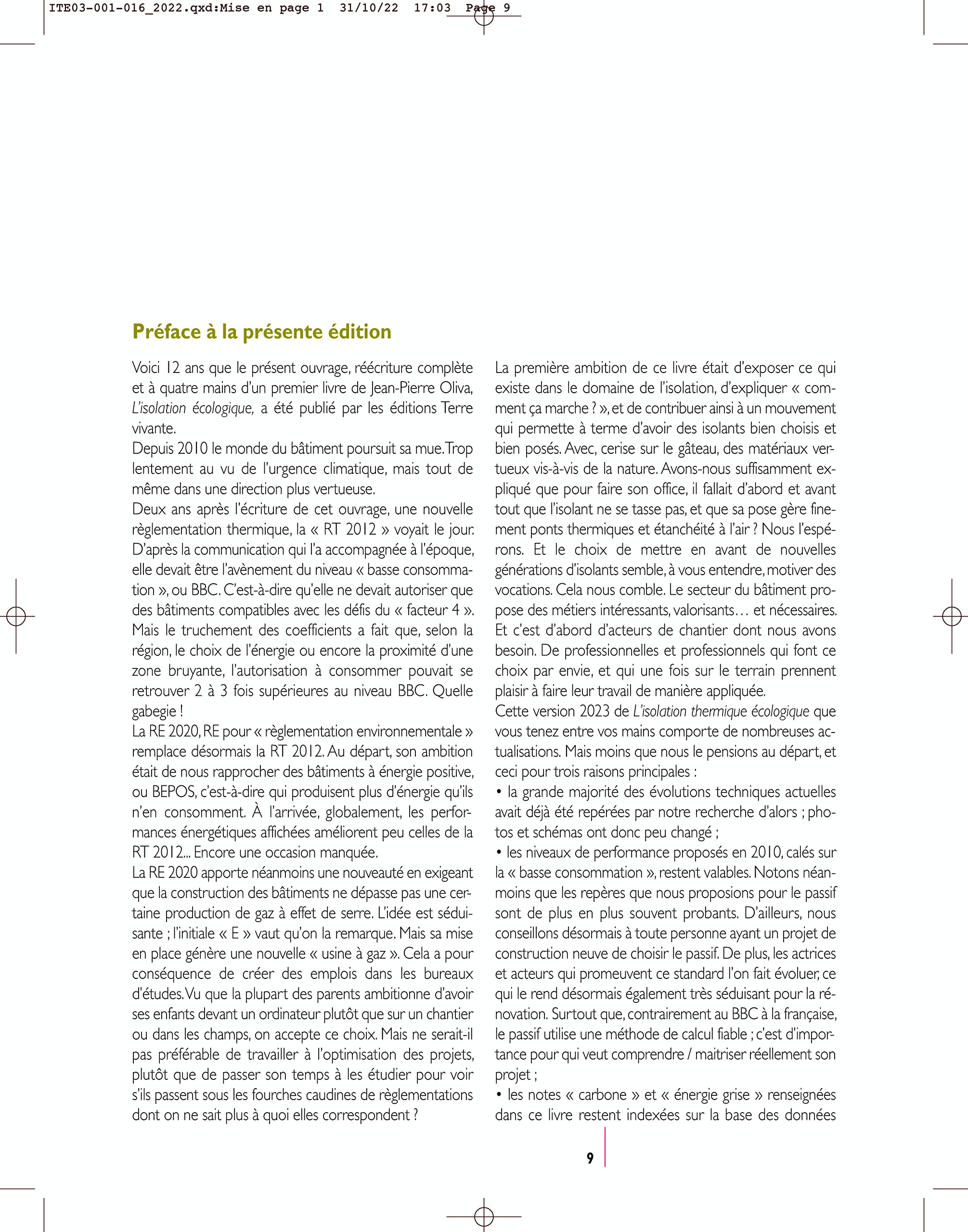 L'isolation thermique écologique - Nouvelle édition
