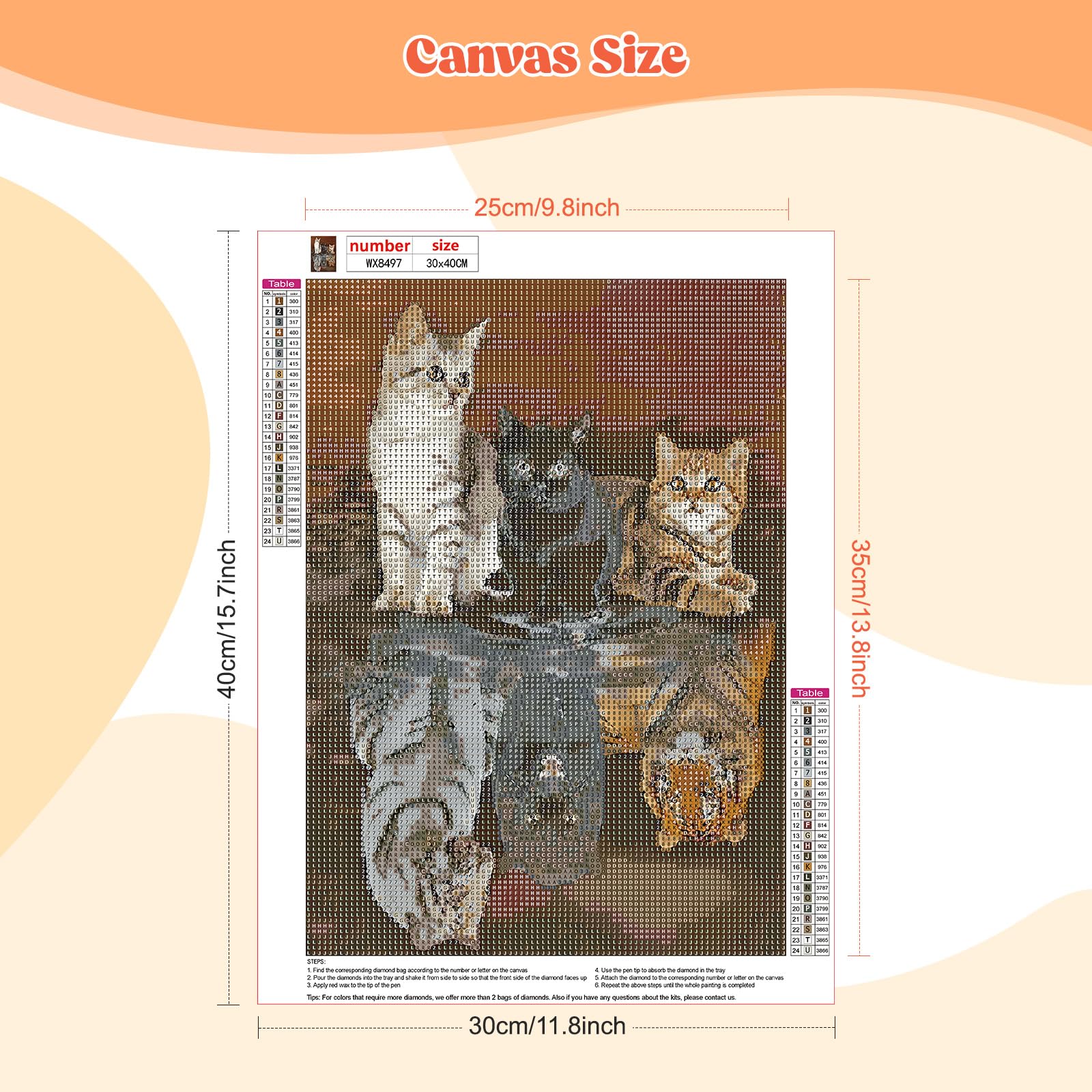 MEIYUDA 5D DIY Diamond Painting Art Kits Adult Cats Tiger Reflections - Image 2