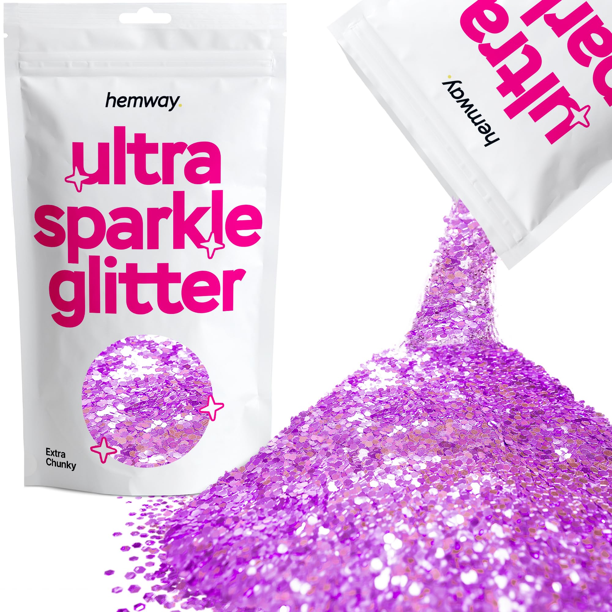 Hemway Ultra Sparkle Glitter Baby Pink Iridescent 100g Fine | Glitter for Arts & Craft, Makeup, Nail Art, Crafting, Card Making, Sparkle Decoration — view 26