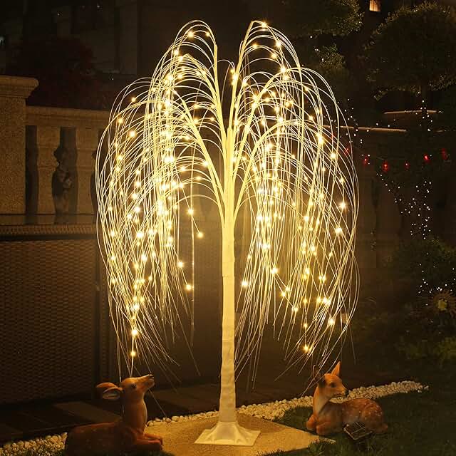 lighted weeping willow tree