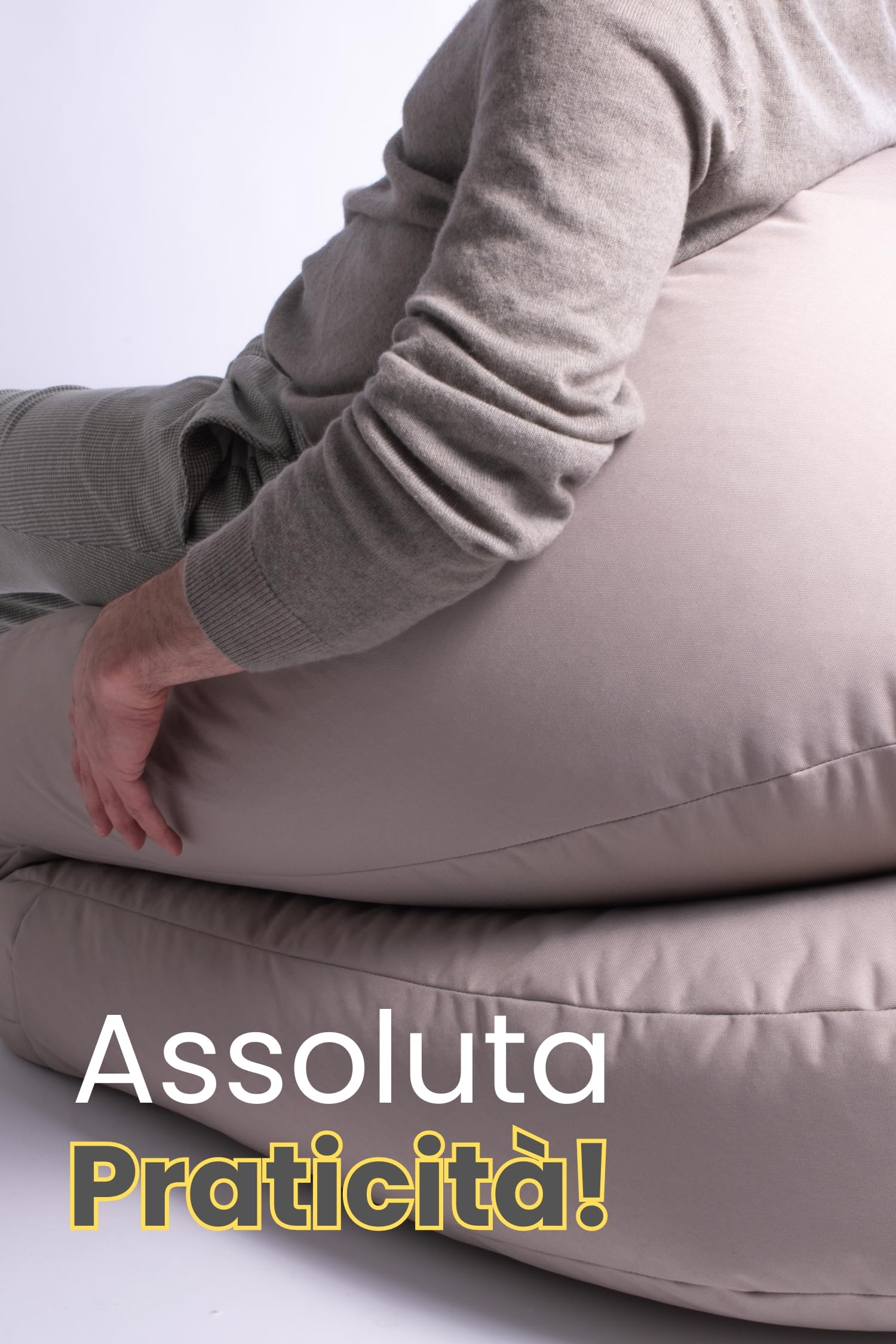 Avalon - Pouf Chaise Longue da Esterno Pieghevole Double Jive, Poltrona Sacco Letto Comodo e Impermeabile, Perfetto da Giardino, Arredo Piscina, Design Moderno, Made in Italy(75x180cm-Tortora)