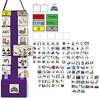 Vista 15 de Programa visual para niños – 133 tarjetas de plástico duraderas con imágenes y monedas con lazo suave Tabla de rutina diaria y recompensas por
