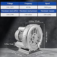 Vista 2 de NOLITOY Pump Aeration Blower Aquarium Pump for Fish Tank Silver