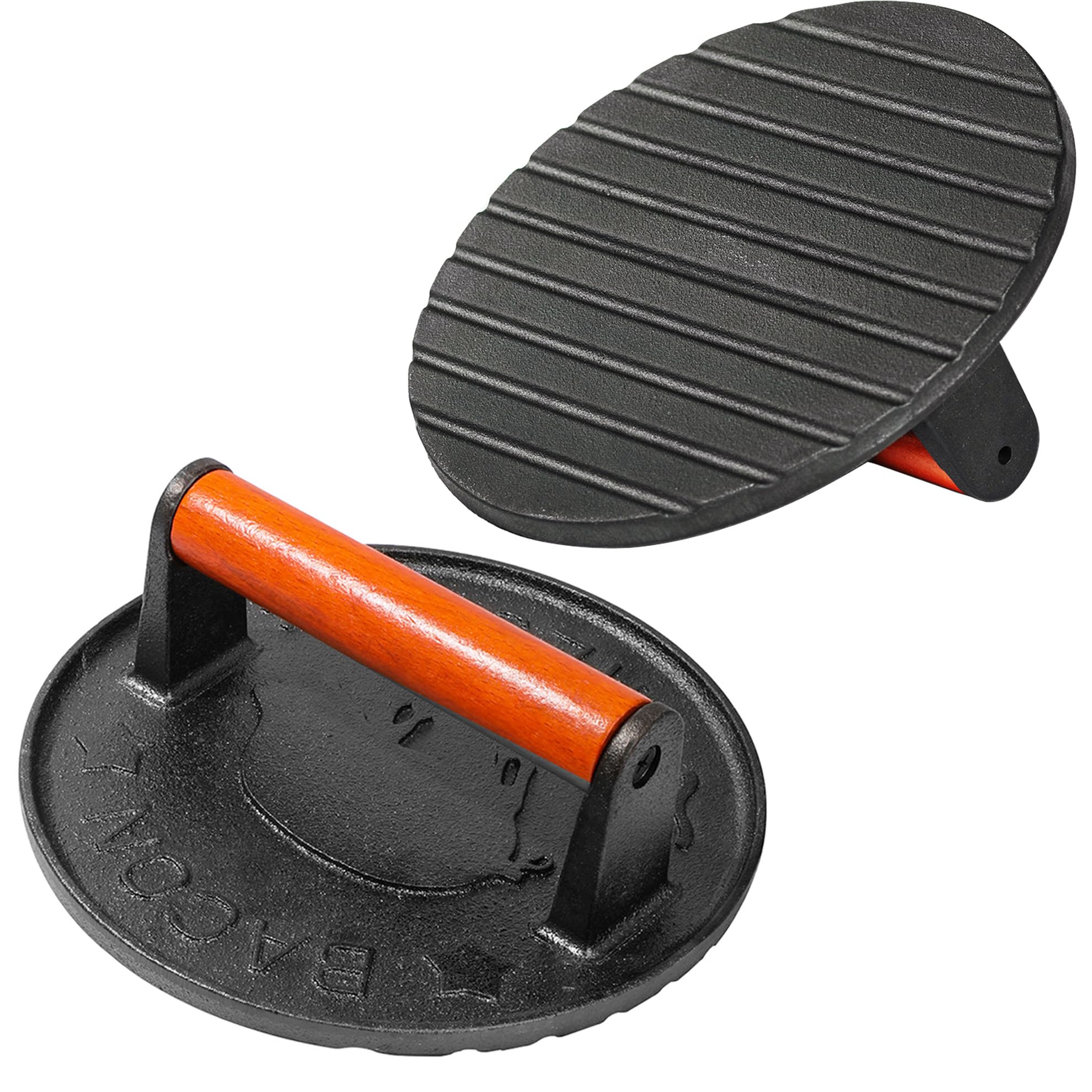 その他 Victoria Bacon Press and Meat Weight, Heavyduty Cast Iron with Wood Handle, Burger Press by Victoria Amazon.com: Victoria Cast Iron Panini Press, Burger Press
