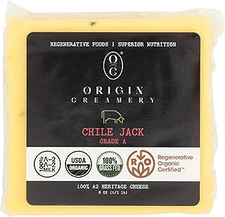 Origin Milk Organic 100% A2 Heritage Chile Jack Block, 8 Oz