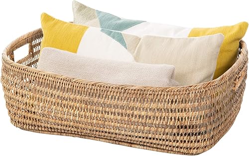 Miniatura 7 de Kouboo Cambria - Cesta de tejido abierto, color marrón miel